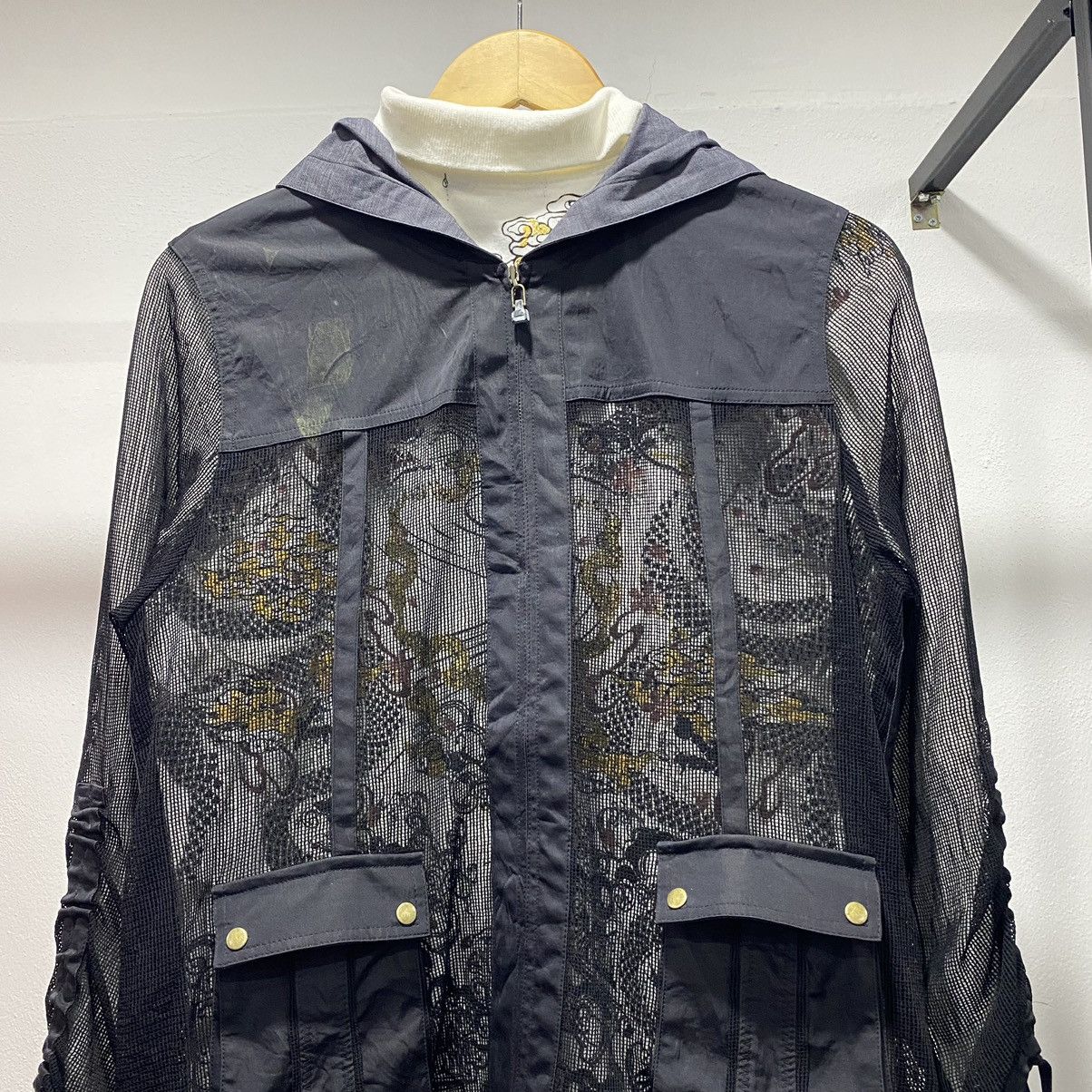 Japanese Brand Sickk☠️ Dusol Mesh Net Hooded Jacket Punk Hysteric 90s Size US S / EU 44-46 / 1 - 10 Thumbnail