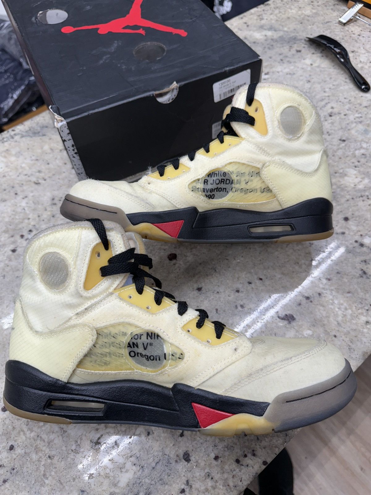 Off-White Jordan 5 Retro Off White Sail Size US 9.5 / EU 42-43 - 2 Thumbnail