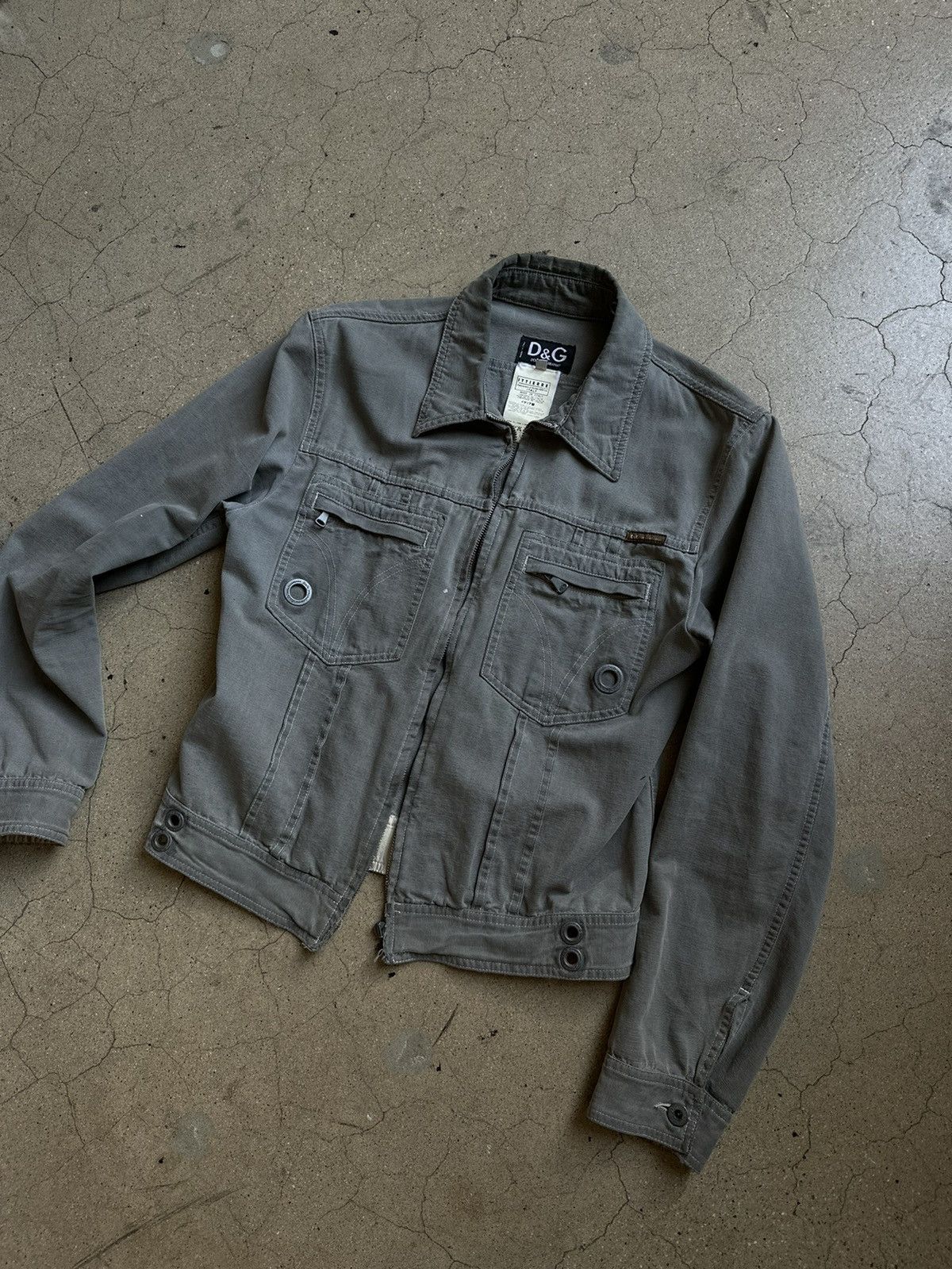 image of Dolce Gabbana Grey Dolce & Gabana Fromt Zip Jacket 03, Men's (Size Small)