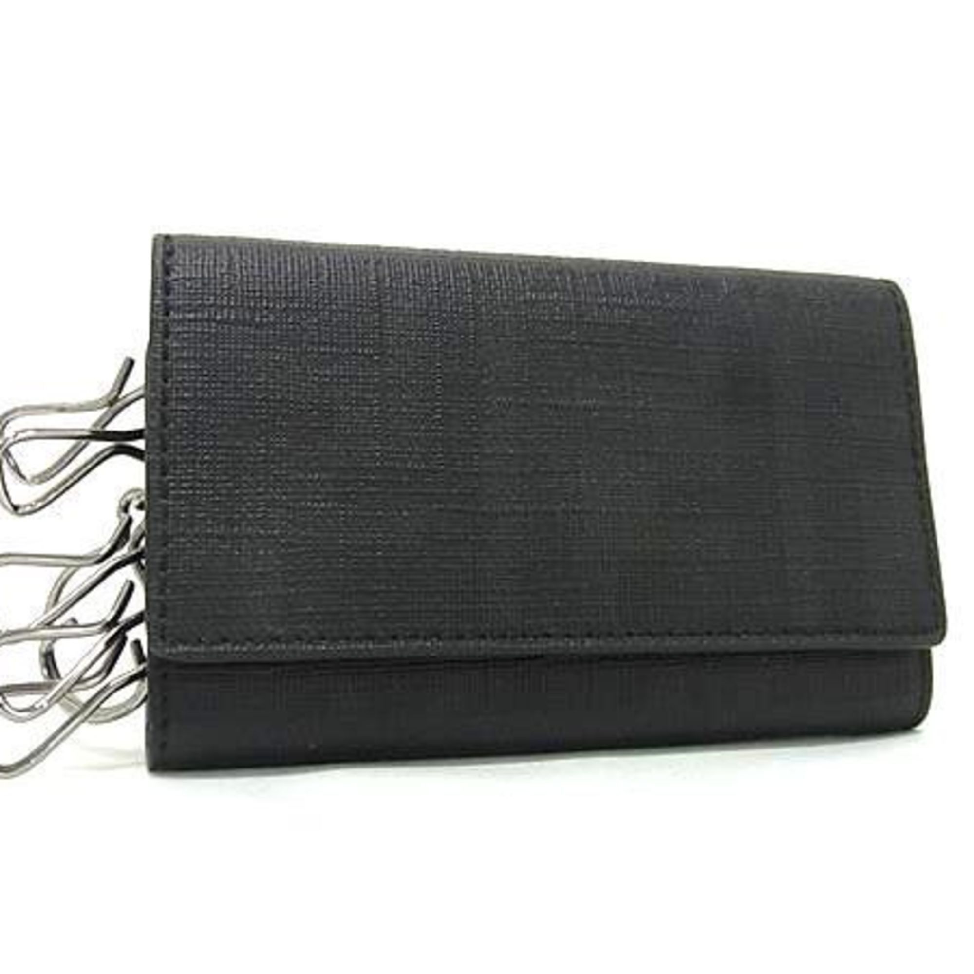 Fendi FENDI Zucca Key Case 8AP079 Black Leather 6-Ring for Men and Women Size ONE SIZE - 1 Thumbnail