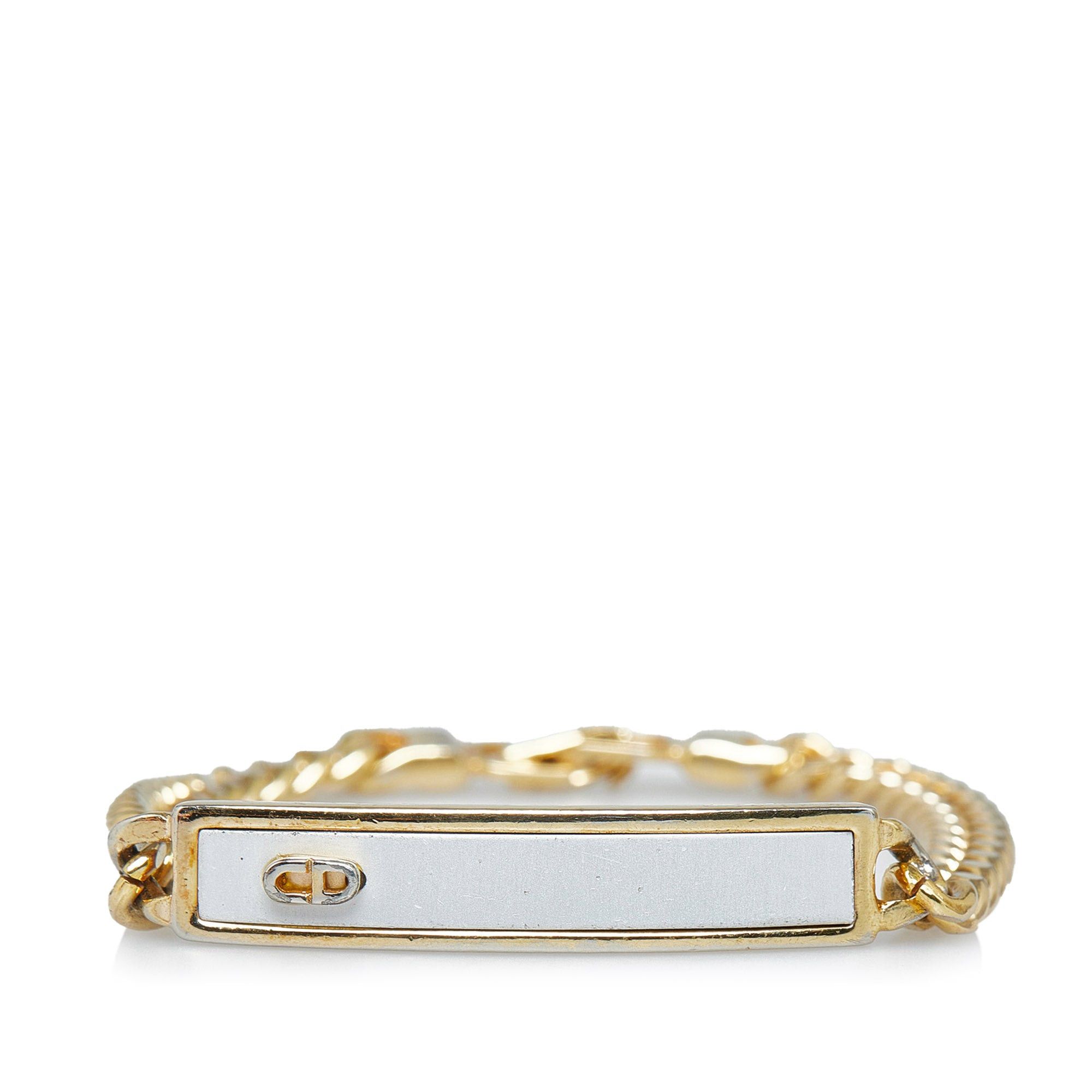 image of Dior Logo Plate Bracelet Costume Bracelet in Gold, Women's