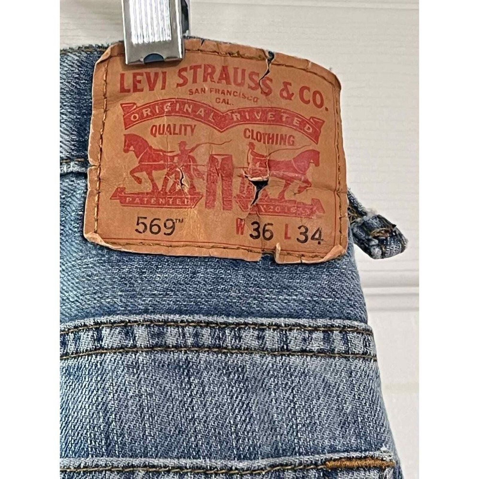 Levi's Levi’s 569 Men’s 36/34 distressed medium blue 2014 Lesotho Size US 36 / EU 52 - 3 Thumbnail