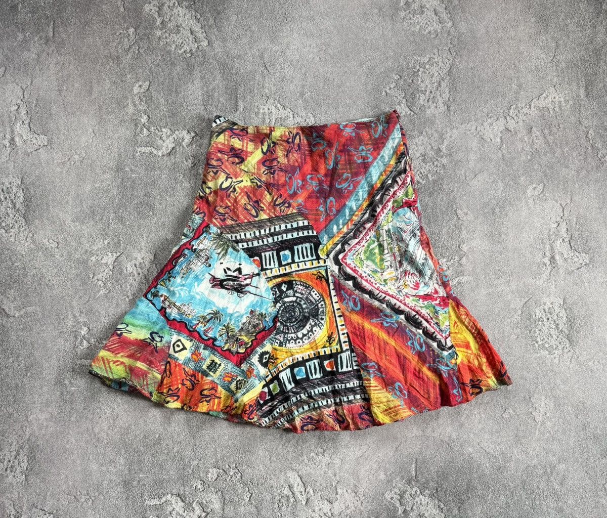 Designer Save the Queen M all printed skirt jean Paul Gaultier style Size 26" / US 2 / IT 38 - 8 Thumbnail
