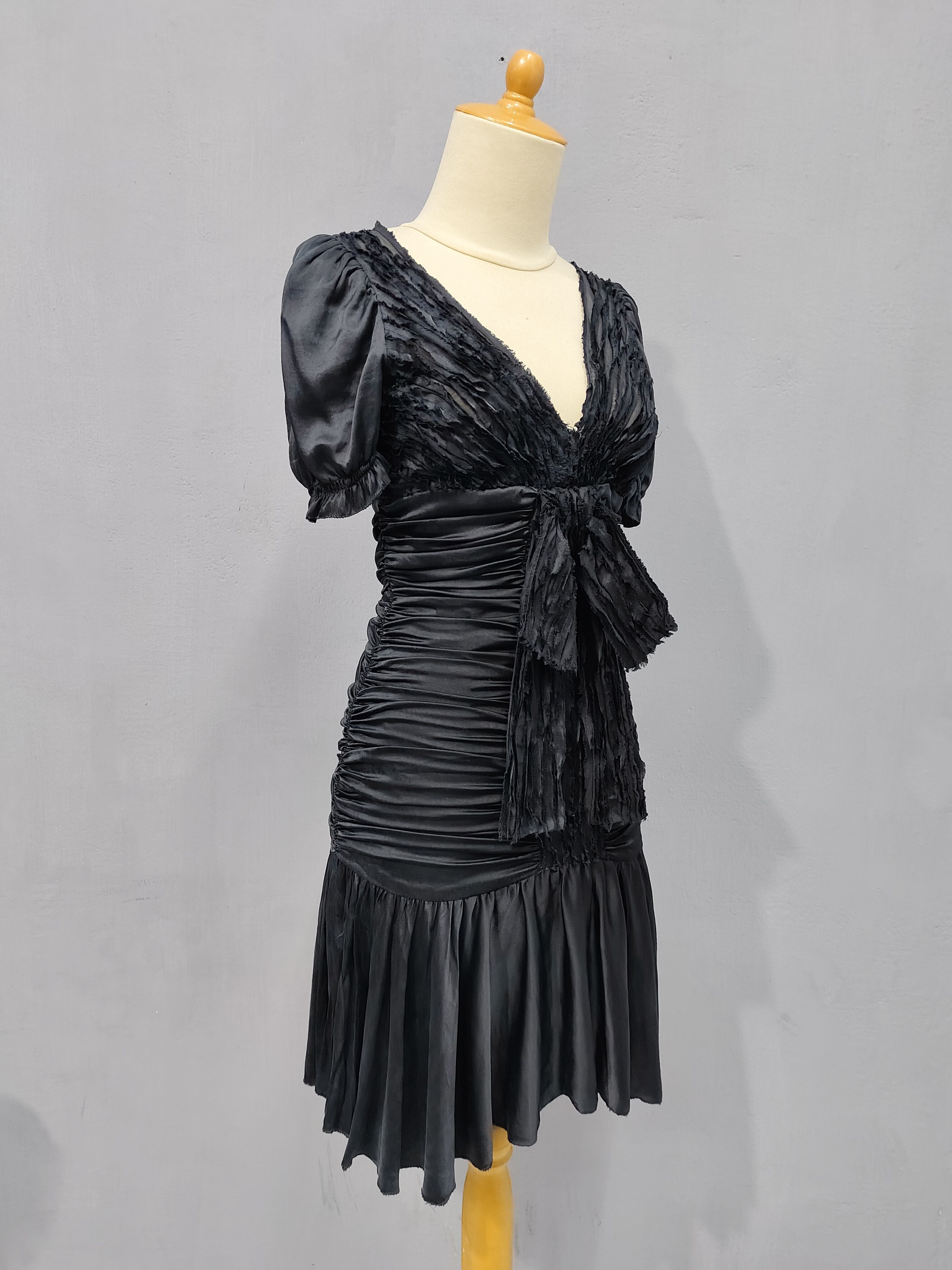 Dolce & Gabbana 00s D&G- Archive Silk Glam Ruched Empire Waist Dress Size S / US 4 / IT 40 - 3 Thumbnail
