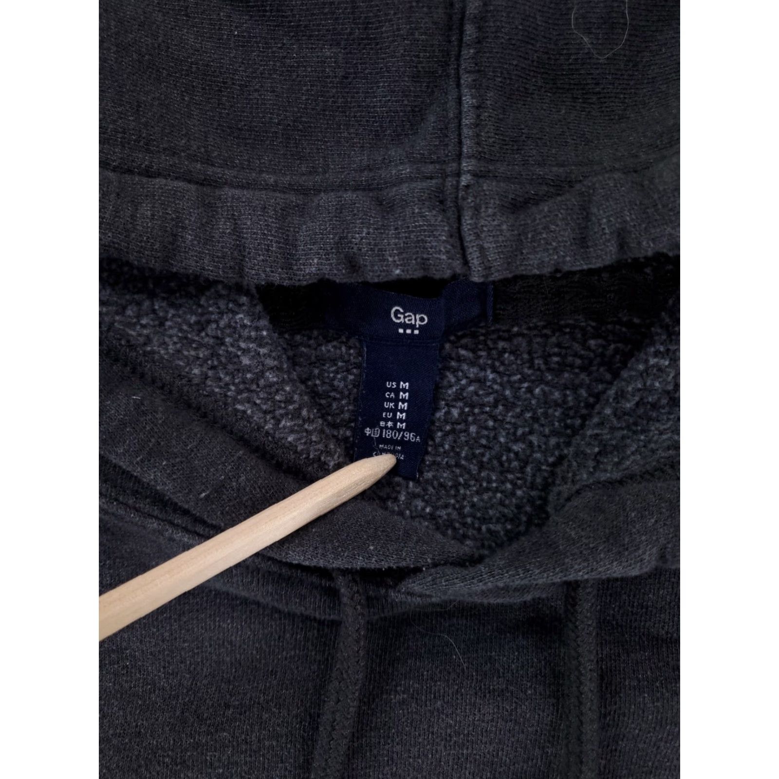 Gap GAP Hoodie Sweatshirt Spellout Gray Kangaroo Pouch Drawstring Mens M Size US M / EU 48-50 / 2 - 2 Thumbnail