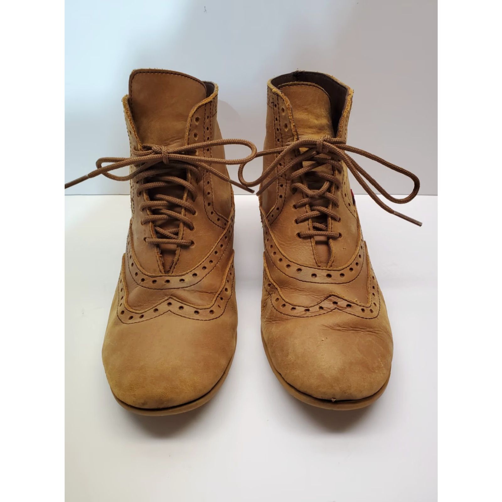 Vintage VINTAGE OLIBERTE Signature Wingtip Wedge Ankle Boots Womens Size 40 Cognac Brown Size US 10 / IT 40 - 2 Thumbnail