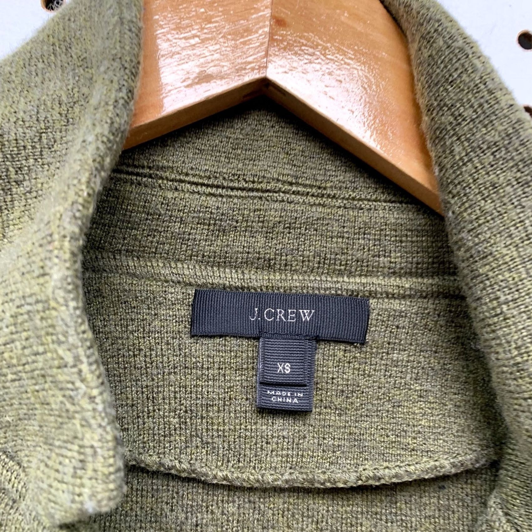 J.Crew J. Crew Merino Wool Cardigan Sweater Jacket Womens XS Olive Green Open Front Size XS / US 0-2 / IT 36-38 - 5 Thumbnail