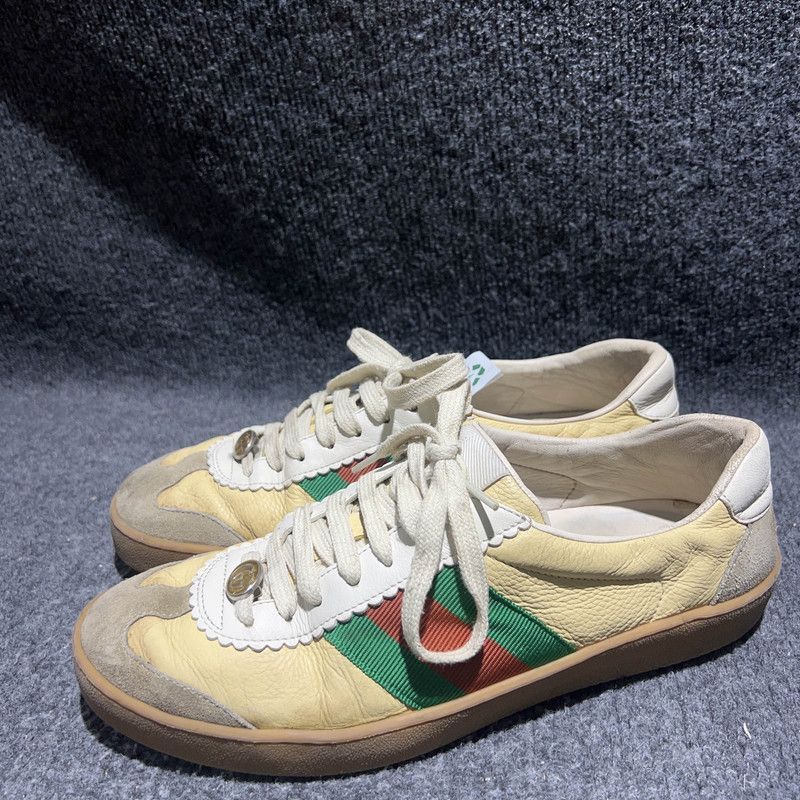 Gucci Gucci G74 Web Leather Low-top Sneakers for Men Size US 8 / EU 41 - 1 Thumbnail