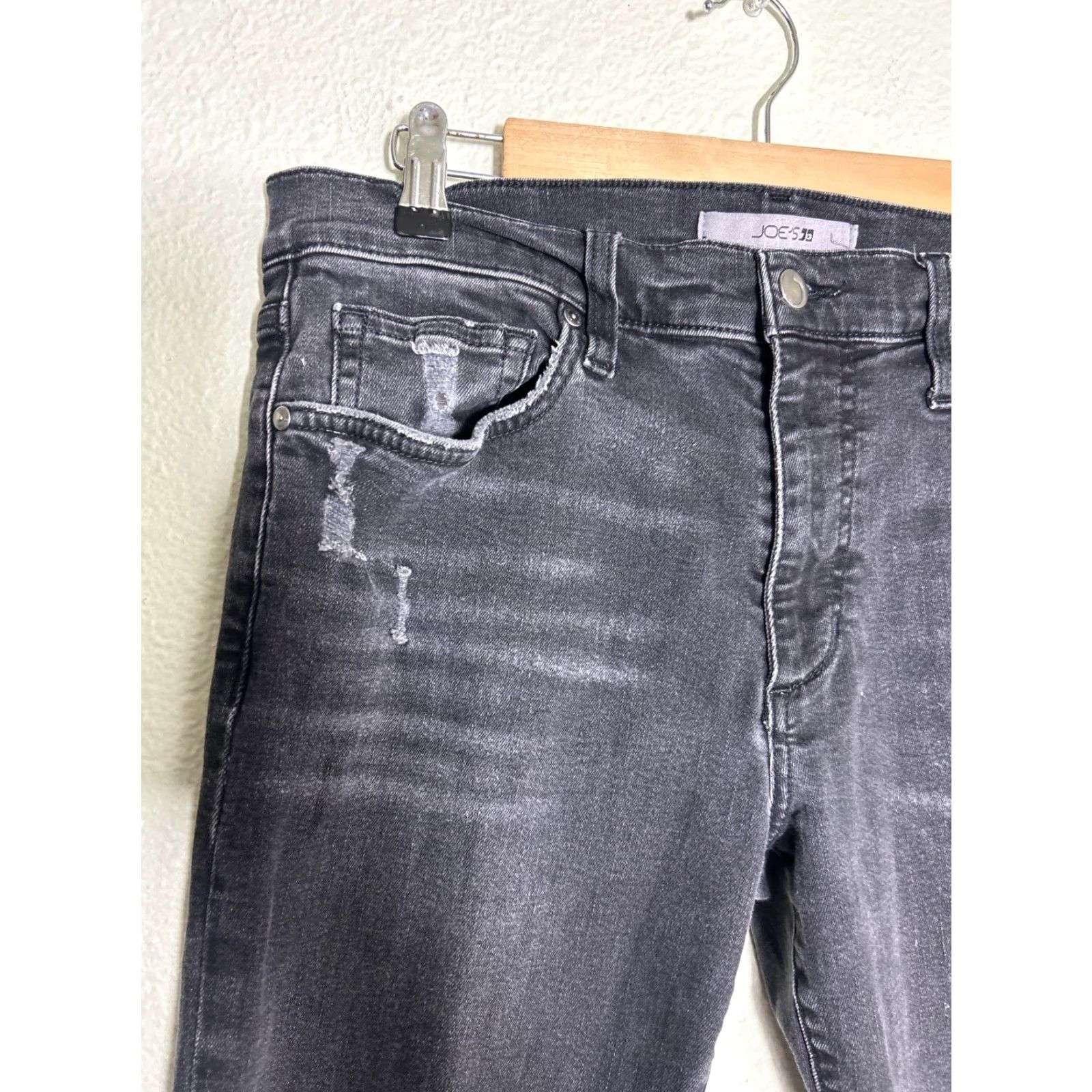 Vintage Joe's Jeans Men Slim Fit Kinetic Jeans Gabin Black 33x32 Distressed Straight 33 Mens Gy Body? Size US 33 - 4 Thumbnail