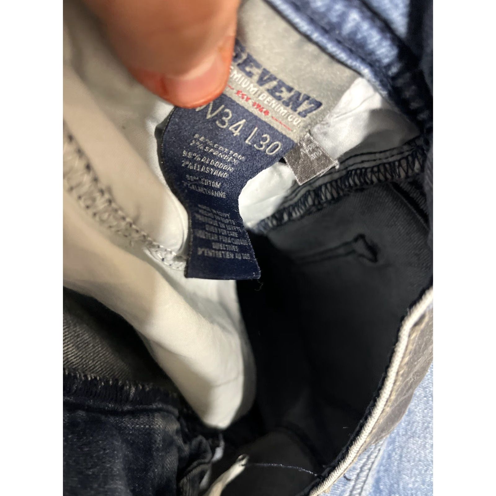 Vintage Seven 7 Jeans Mens 34x30 Slim Straight Fit Distressed Denim Blue 5-Pocket Stretch Comfort Slimming Regular Rise Mid 34 In Waist Inseam 30 In Classic Size US 34 / EU 50 - 7 Thumbnail