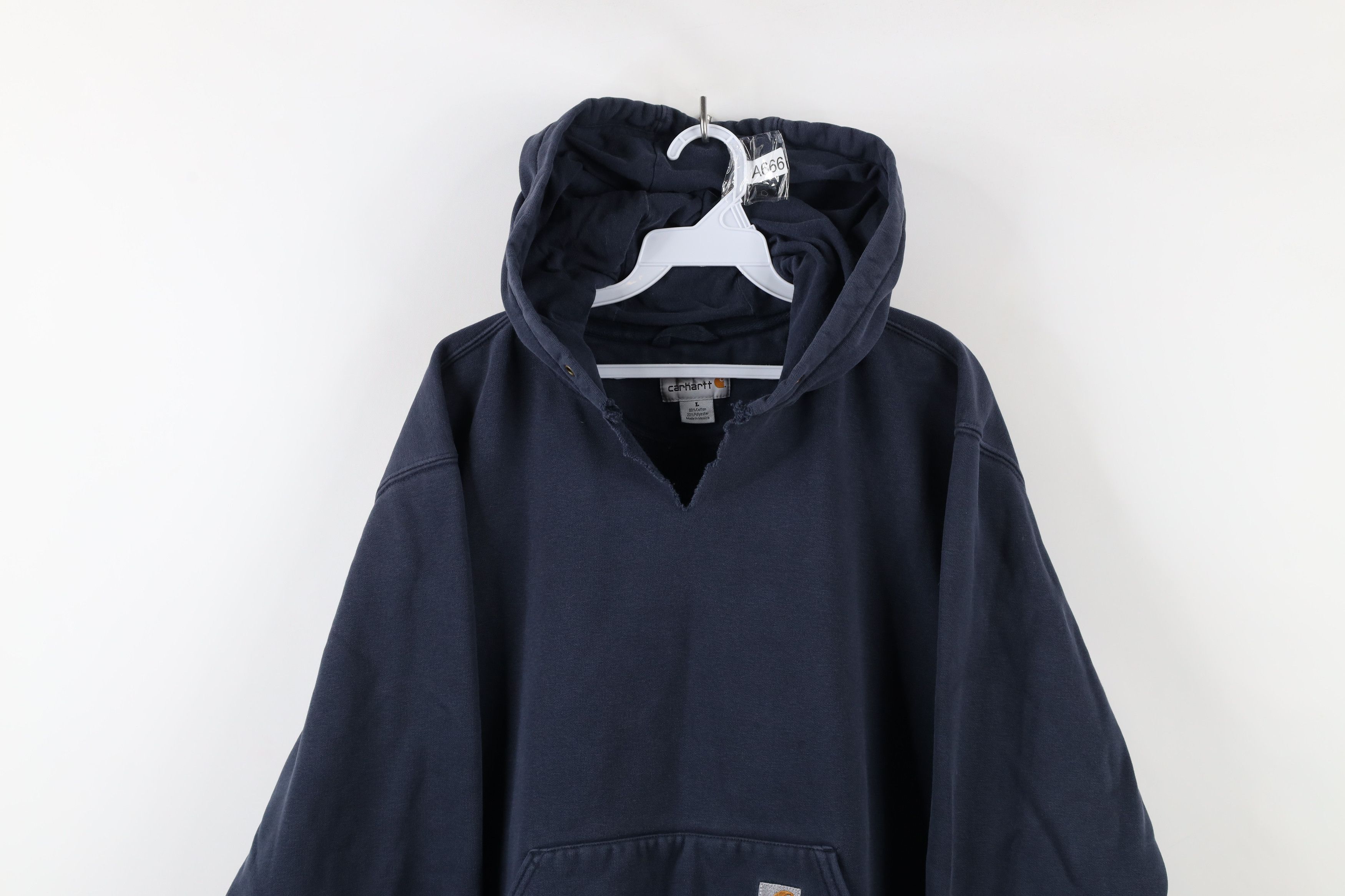 Carhartt × Vintage Vintage 90s Carhartt Spell Out Hoodie Sweatshirt Navy Blue Size US L / EU 52-54 / 3 - 2 Thumbnail