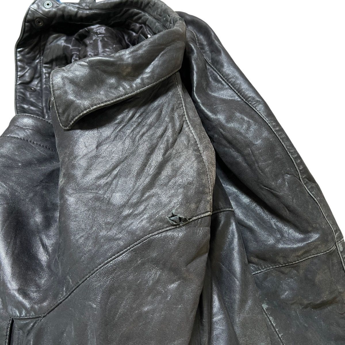 Giorgio Armani Vintage Giorgio Armani Leather Snap Button Jacket Size US L / EU 52-54 / 3 - 15 Thumbnail