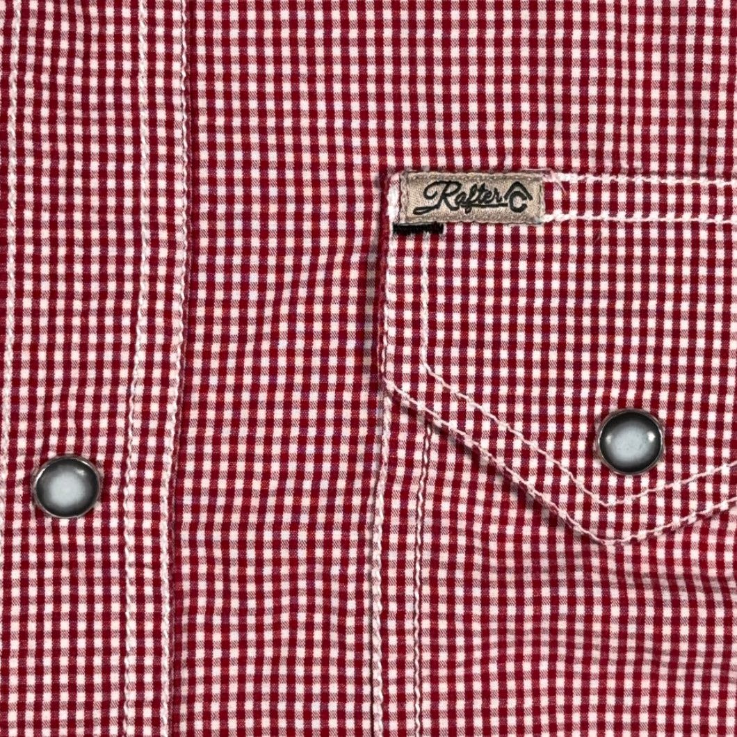 Vintage Rafter C Western Shirt XL Red Gingham Plaid Cowboy Collection Shirt Men XS to XXL Size US XL / EU 56 / 4 - 4 Thumbnail