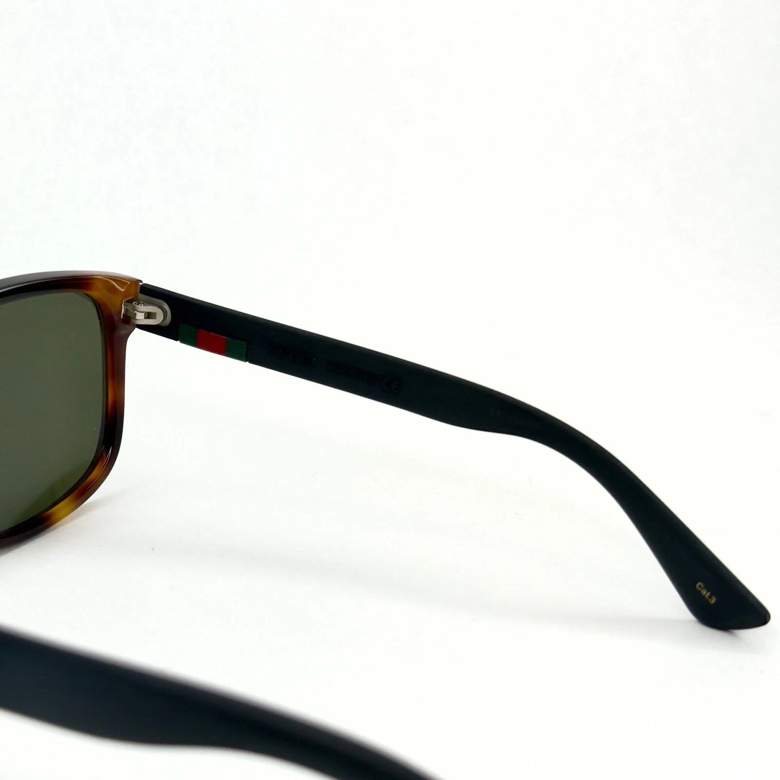 Gucci GUCCI GG0010S STRIPE 0010 Black Rubber Square Sunglasses Size ONE SIZE - 2 Thumbnail