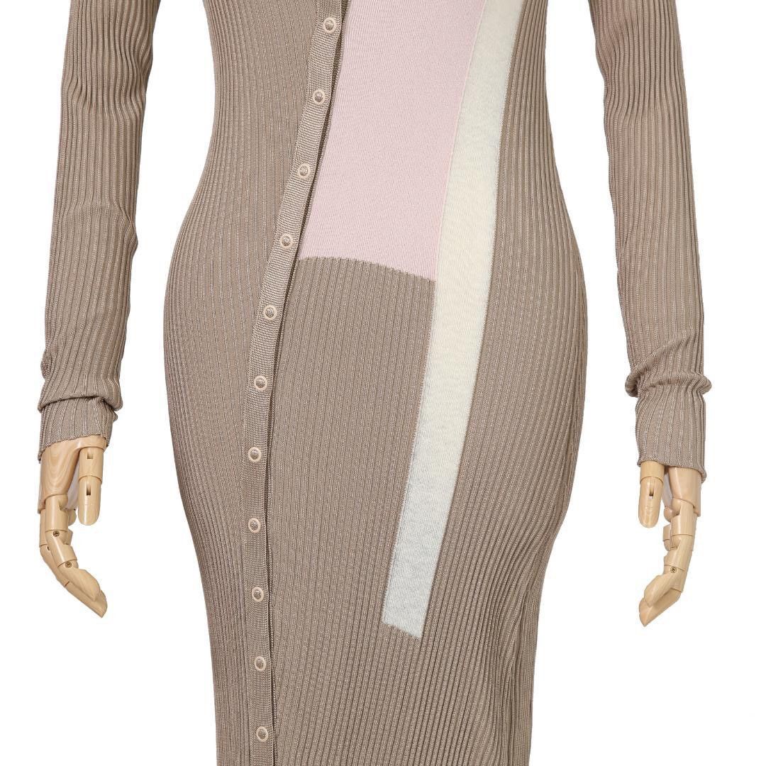 Fendi FENDI color-block silk maxi dress ss2018 size 38, beige. Size XS / US 0-2 / IT 36-38 - 4 Thumbnail