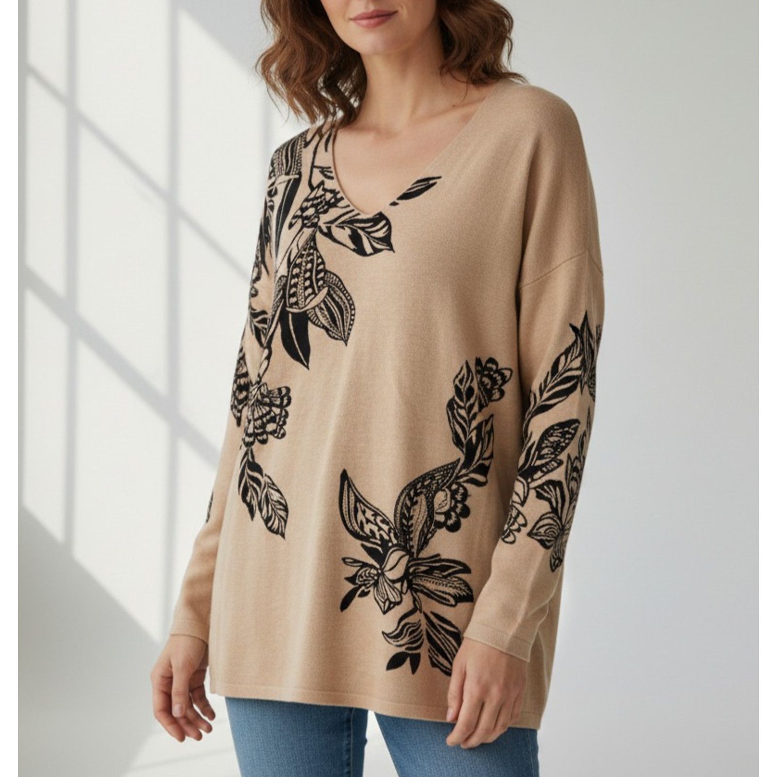 Chicos NWT CHICO'S V-Neck Pullover Sweater Wild Oasis Size 3 / XL Size XL / US 12-14 / IT 48-50 - 1 Thumbnail