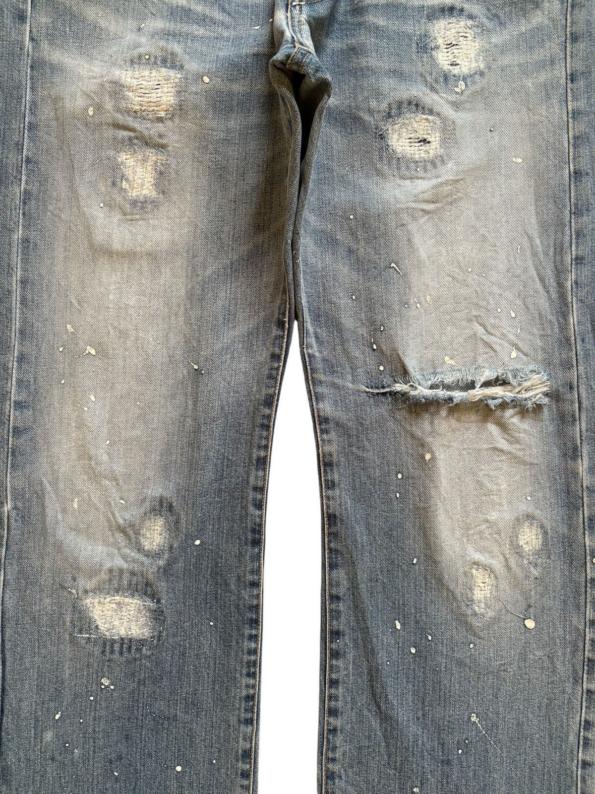Designer × Japanese Brand × Takeo Kikuchi Vintage Japanese Takeo Kikuchi Painted Distress Baggy Jeans Size US 33 - 5 Thumbnail