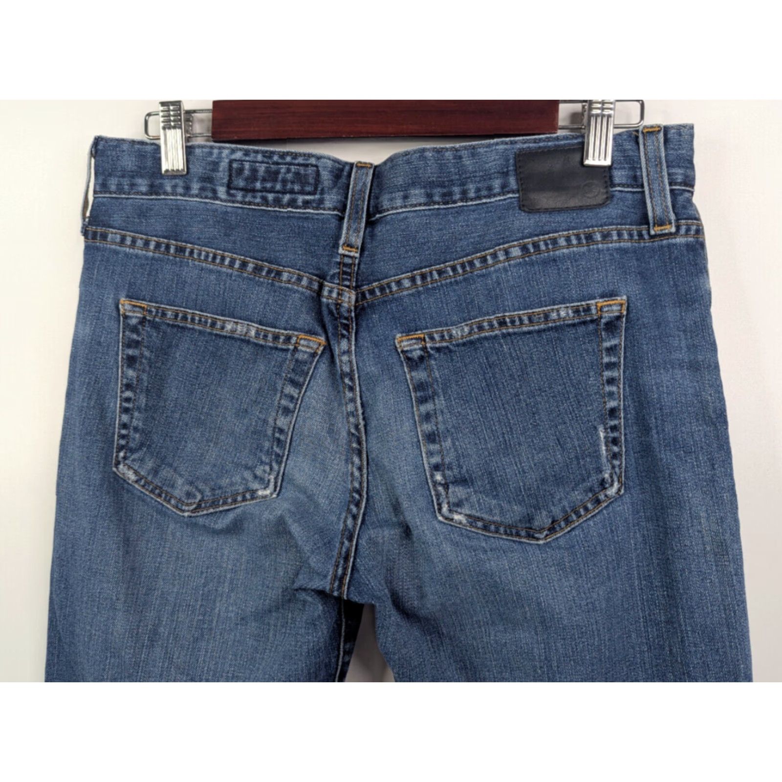 Vintage AG Adriano Goldschmied Jeans Womens Slim Distressed Boyfriend 28R Blue Denim Cotton Polyurethane 5-Pocket Logo Zipper Button Jeans Size 28" / US 6 / IT 42 - 4 Thumbnail