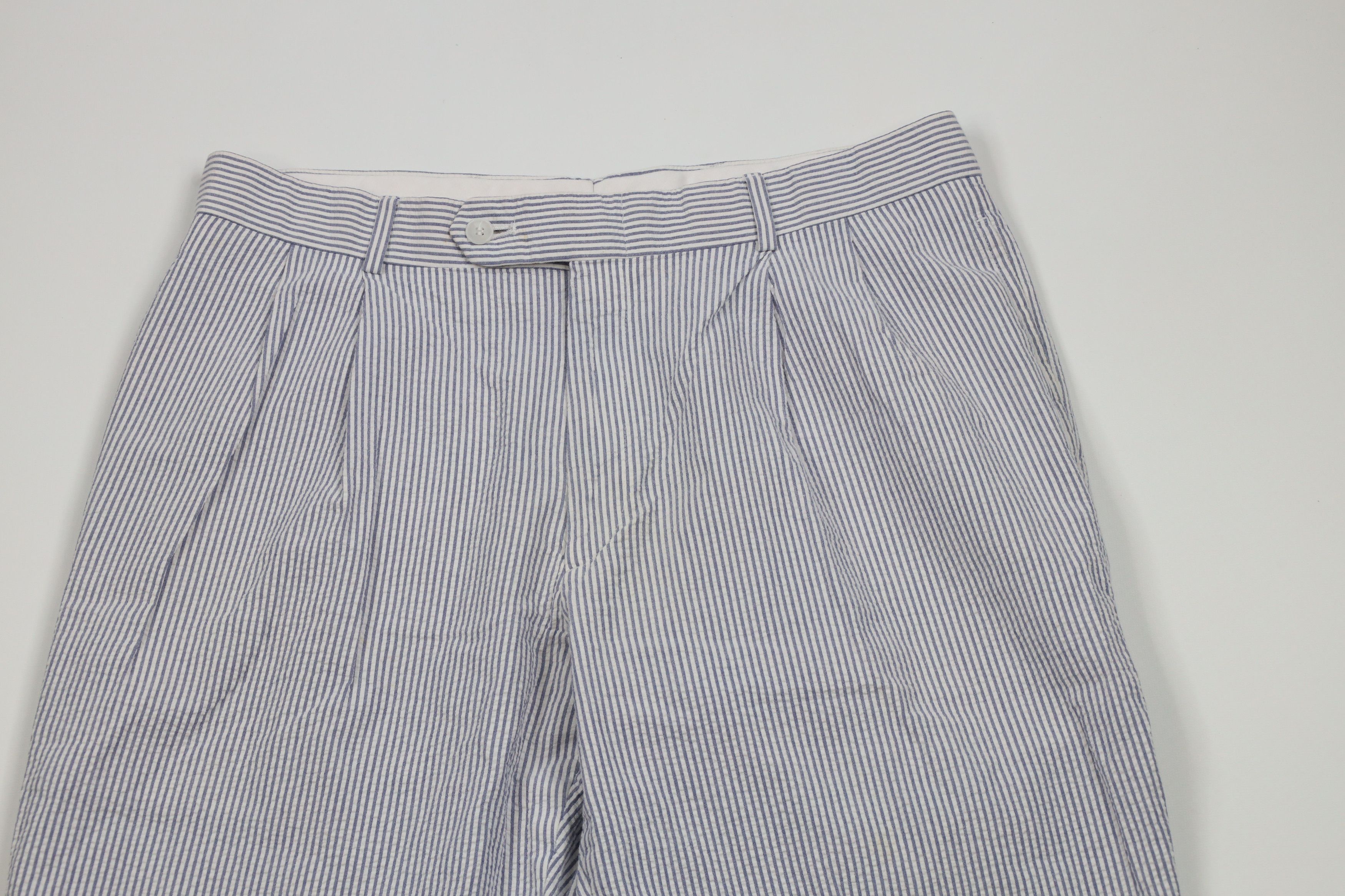 Vintage Vintage 90s Streetwear Wide Leg Seersucker Chino Pants Size US 32 / EU 48 - 2 Thumbnail