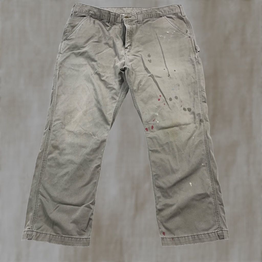 Carhartt VINTAGE Carhartt Pants Men 40x28 Carpenter Gray Twill Baggy Faded Distressed Relaxed Size US 40 / EU 56 - 1 Thumbnail