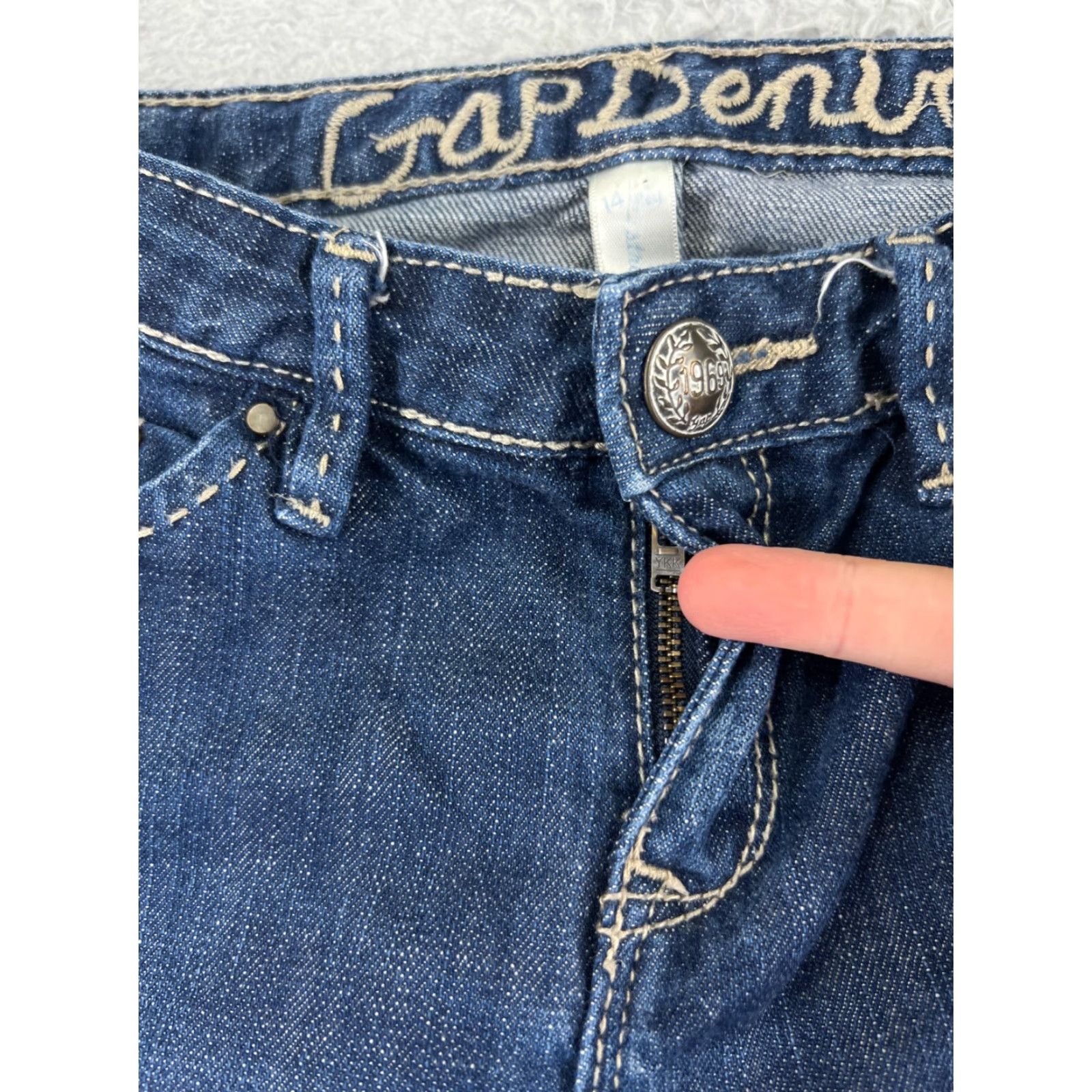 Gap GAP Jeans Womens 25 Blue Denim Straight Leg Cotton Blend Stretch 25x25 Vintage City 5-Pocket Womens Jeans Size 42" / US 20 - 5 Thumbnail