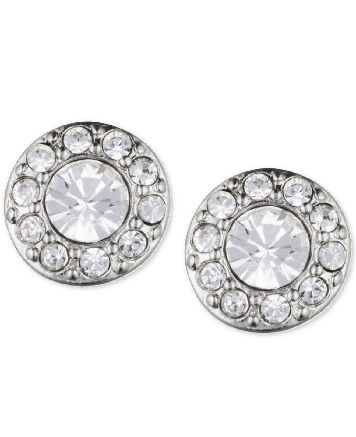 image of Givenchy Small Crystal Stud Earring in White, Men's