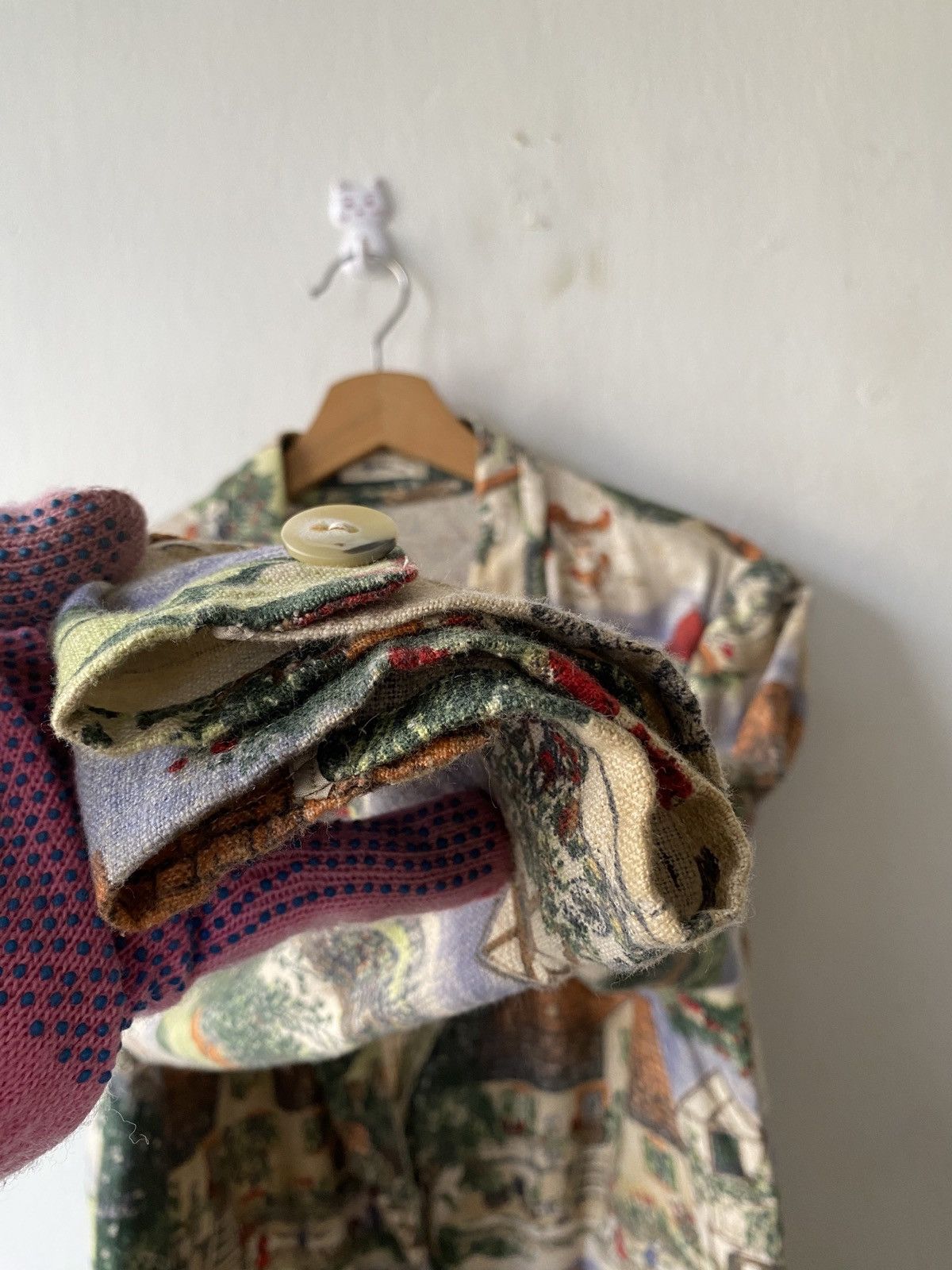 Japanese Brand 1980s - Vintage Az-Robe Classic Environment Motif Overprint Size US L / EU 52-54 / 3 - 8 Thumbnail
