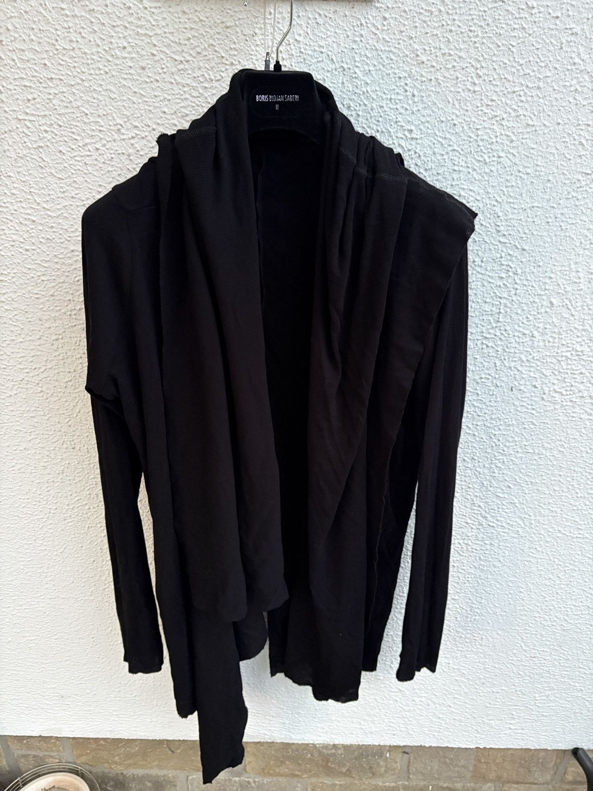 Julius Julius 7 Black Cotton Rib Cardigan Size US XL / EU 56 / 4 - 2 Thumbnail