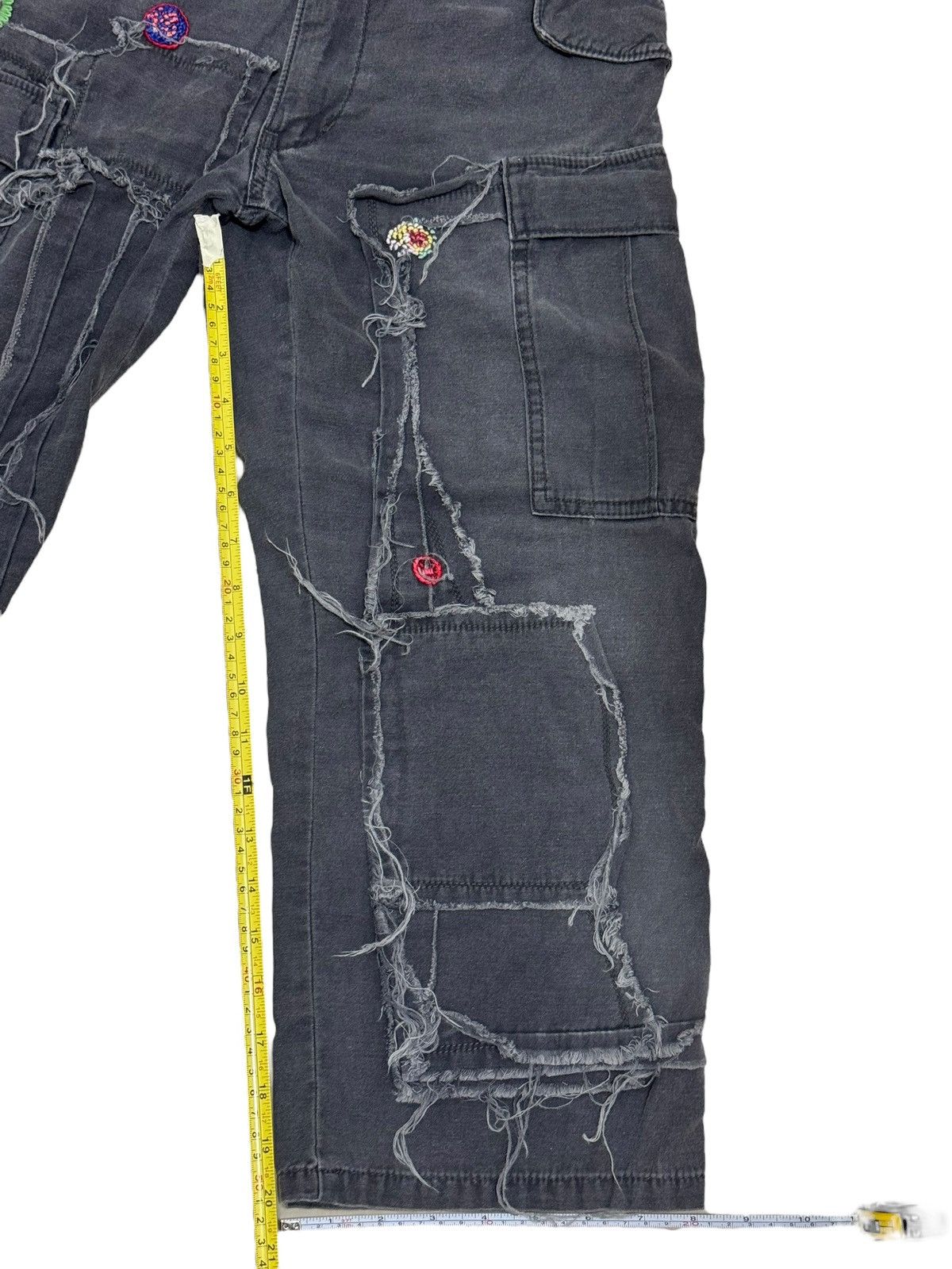 Japanese Brand CROPPED PANTS DISTRESSED KAPITAL INSPIRED DENIM & DUNGAREE Size US 28 / EU 44 - 6 Thumbnail