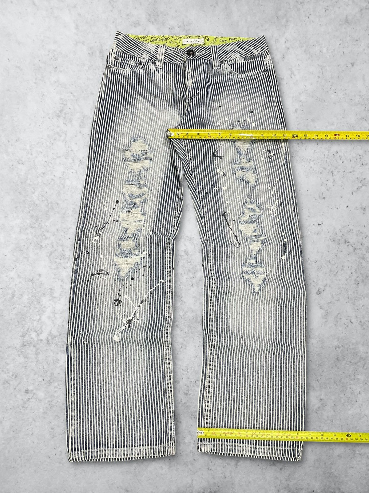 Japanese Brand Vintage Y2k Japanese Punk Paint Splatter Hickory Baggy Jeans Size US 31 - 12 Thumbnail