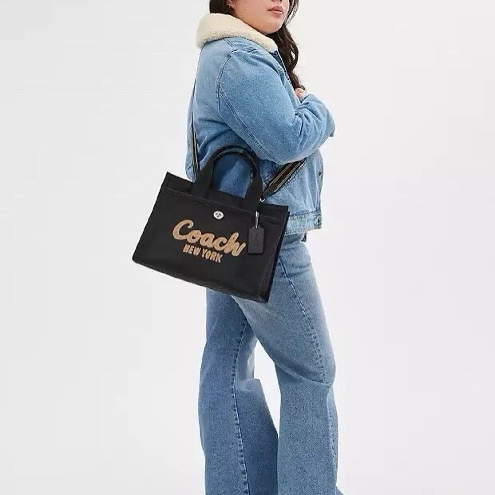 Coach NWT Coach CP158 Tote Bag Cargo Canvas Leather Black Zipper Size ONE SIZE - 12 Thumbnail