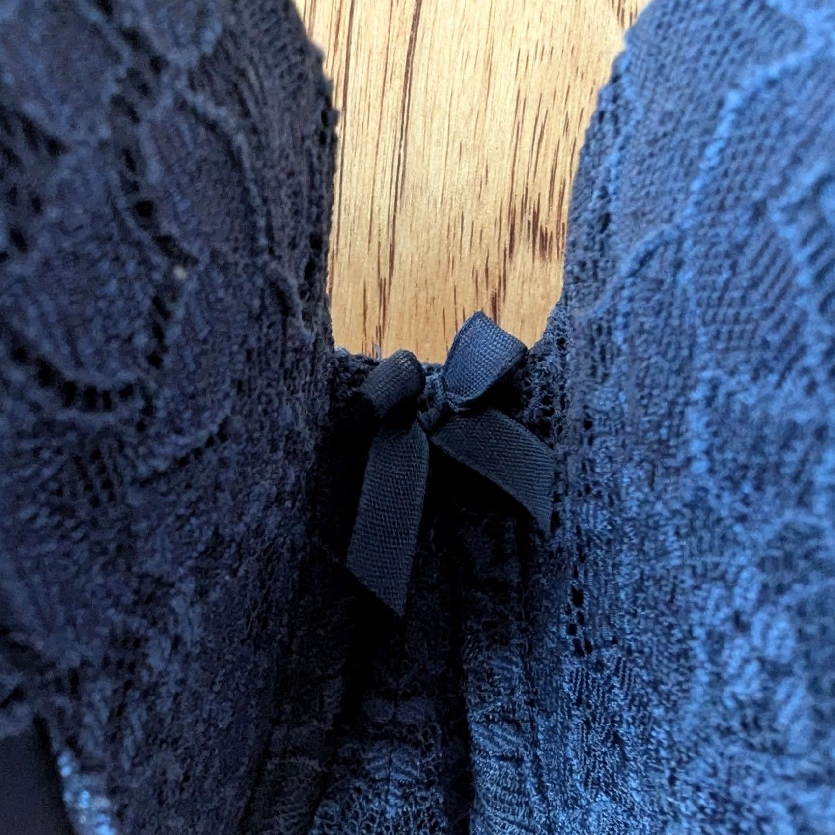 Victoria's Secret Victoria's Secret Dream Angels Bra Navy Blue Lace Trim 36DD Strapless Underwired Balconette Multyway Hook & Eye Size ONE SIZE - 4 Thumbnail