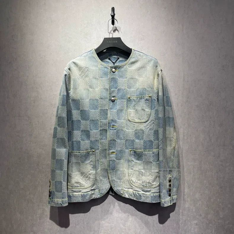 Louis Vuitton Fei Dong Co-branded Checkerboard Denim Jacke