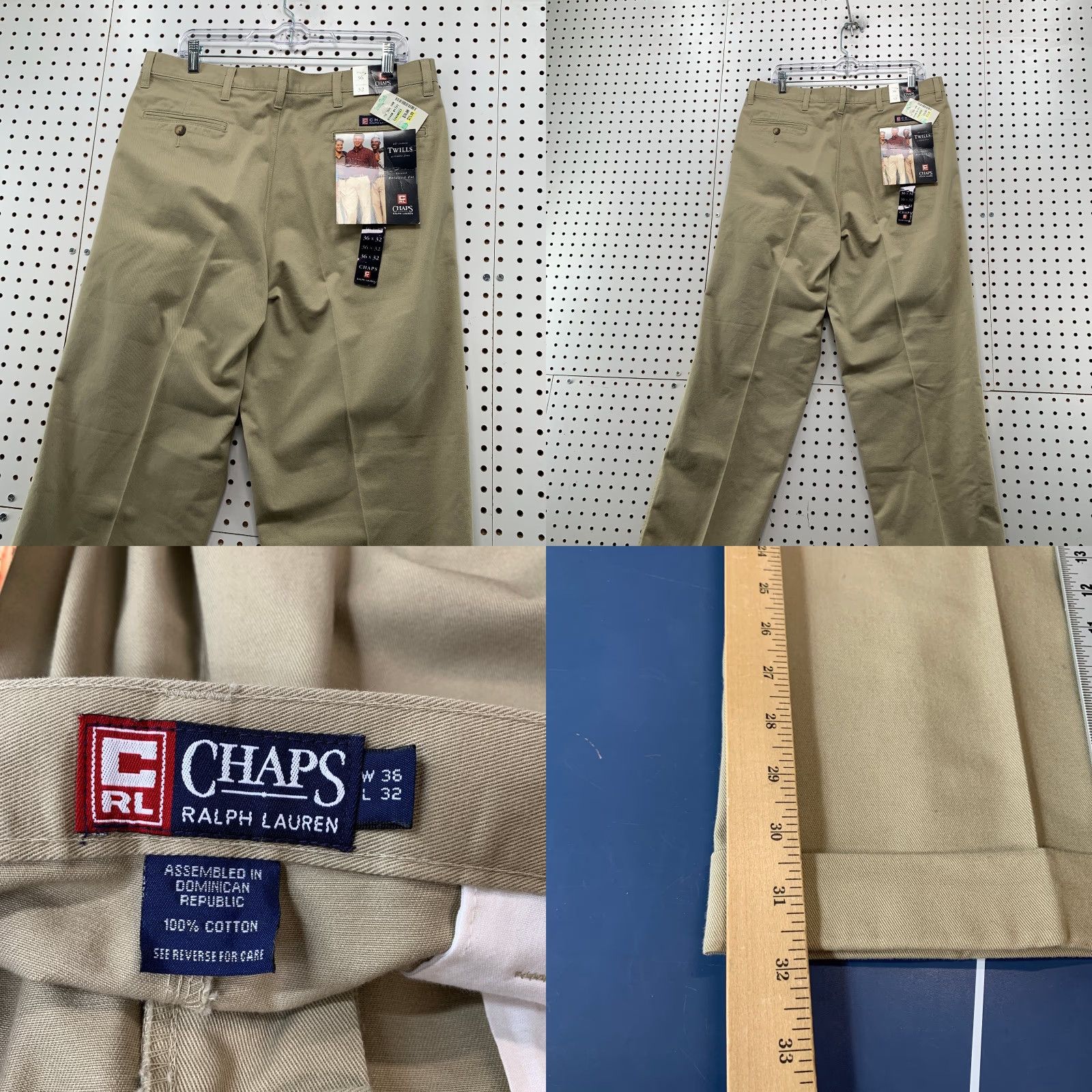 Ralph Lauren VINTAGE Ralph Lauren Chaps Khaki Pleated Pants Mens 36X32 90s School Work Preppy Chino Pants Mens Beige 90s Preppy Ralph Lauren Size US 36 / EU 52 - 9 Thumbnail
