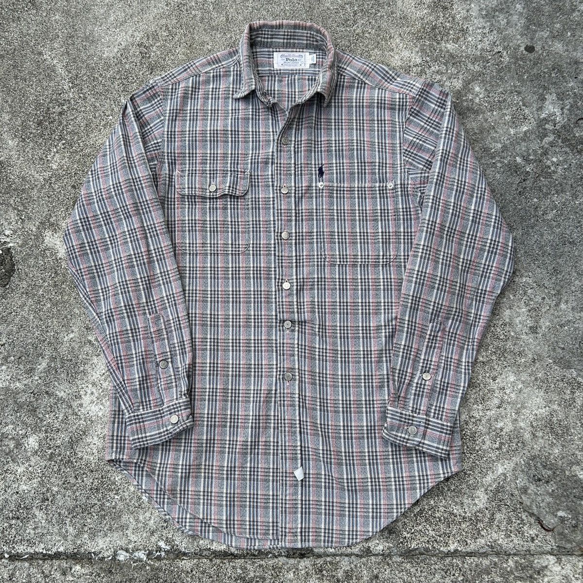 Polo Ralph Lauren × RRL Ralph Lauren × Vintage Vintage 80's Ralph Lauren cotton woven plaid flannel shirt Size US M / EU 48-50 / 2 - 2 Thumbnail