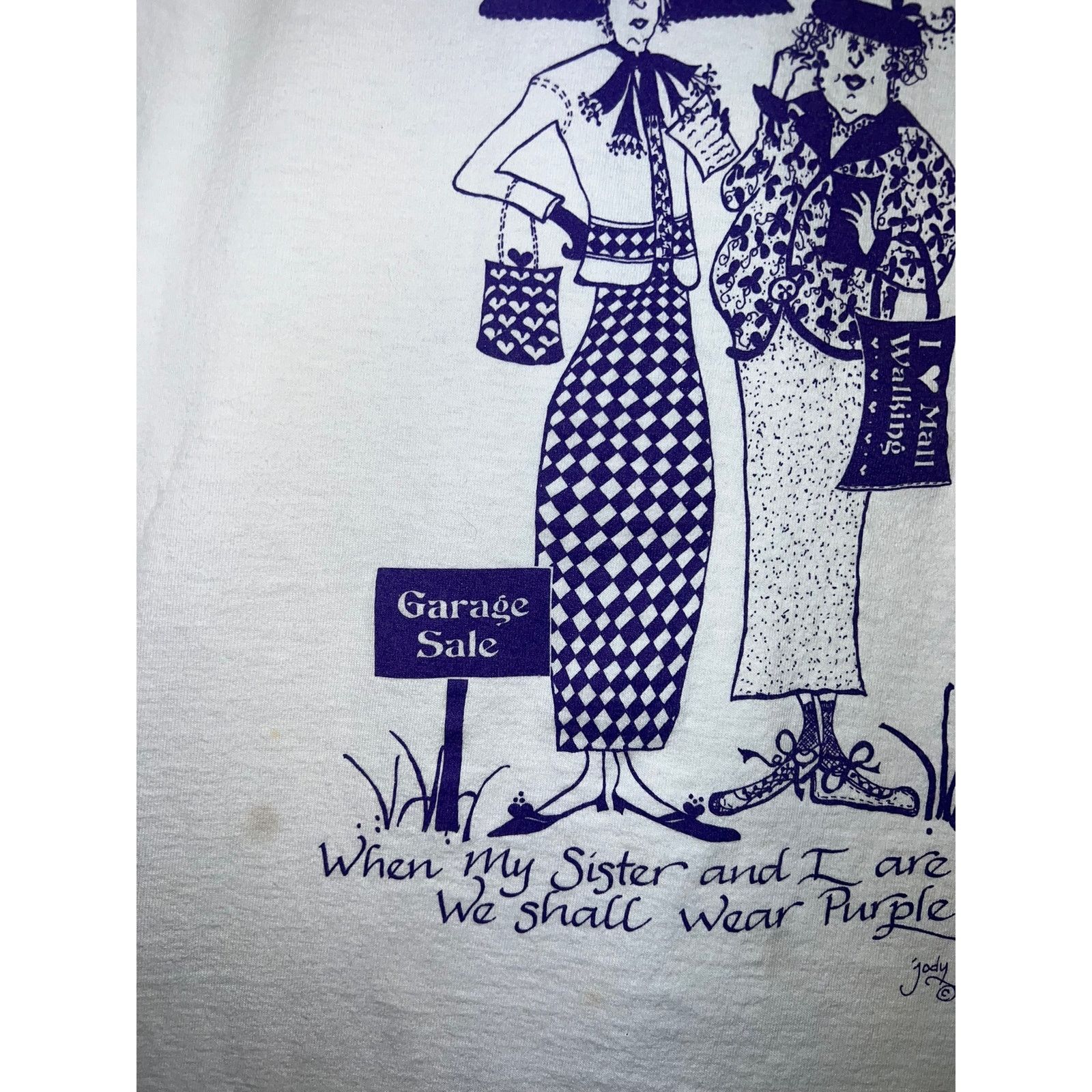Gildan Vintage When my Sister And I Are Old Shirt We Wear Purple Size US L / EU 52-54 / 3 - 3 Thumbnail