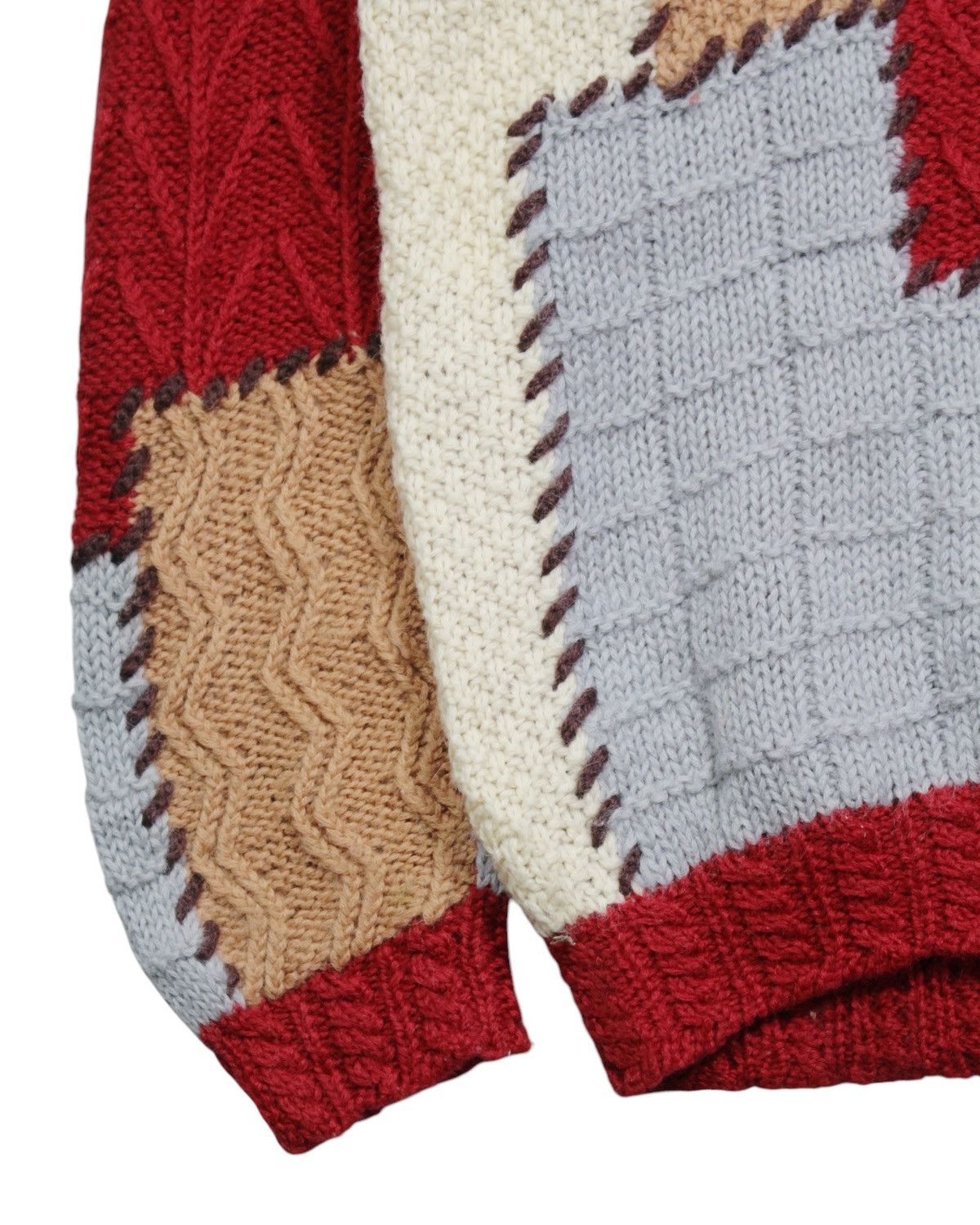 Japanese Brand 2000S NAIGAI PATCHWORK KNITWEAR Size US M / EU 48-50 / 2 - 5 Thumbnail