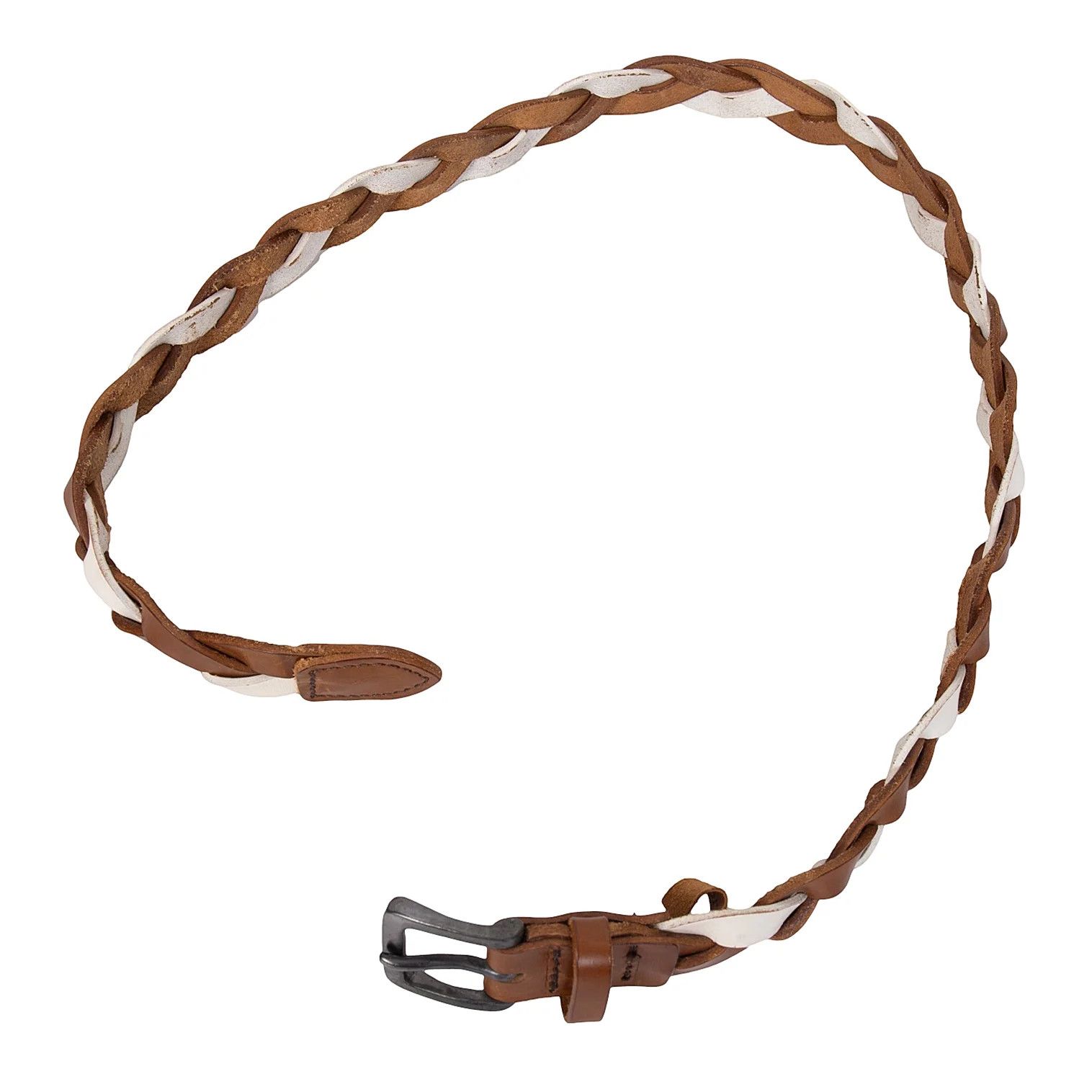 Jean Paul Gaultier Woven Leather Belt in White and Brown Size ONE SIZE - 2 Thumbnail