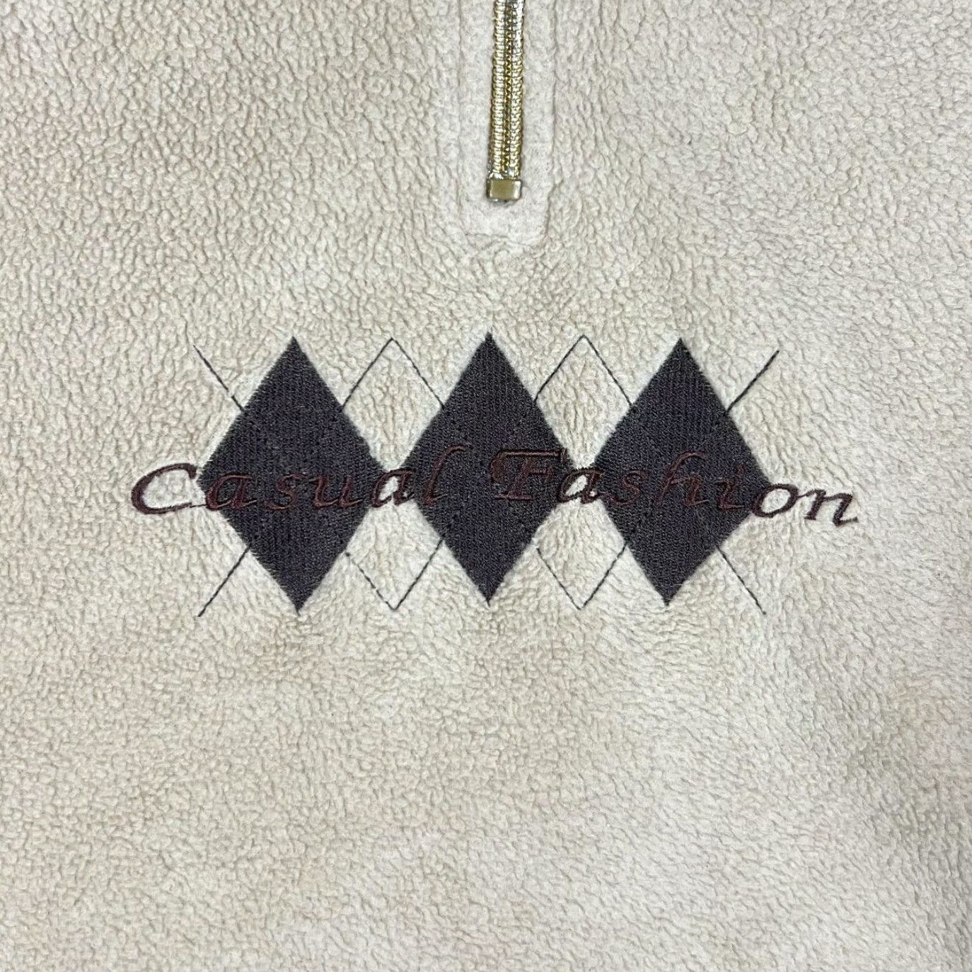 Vintage CASUAL FASHION Embroidered 1/2 Zip Fleece Sweatshirt Women Cream 18/20 Adult Womens Casual Fleece 1/2 Zip Embroidered 00s Size XXL / US 16-18 / IT 52-54 - 4 Thumbnail