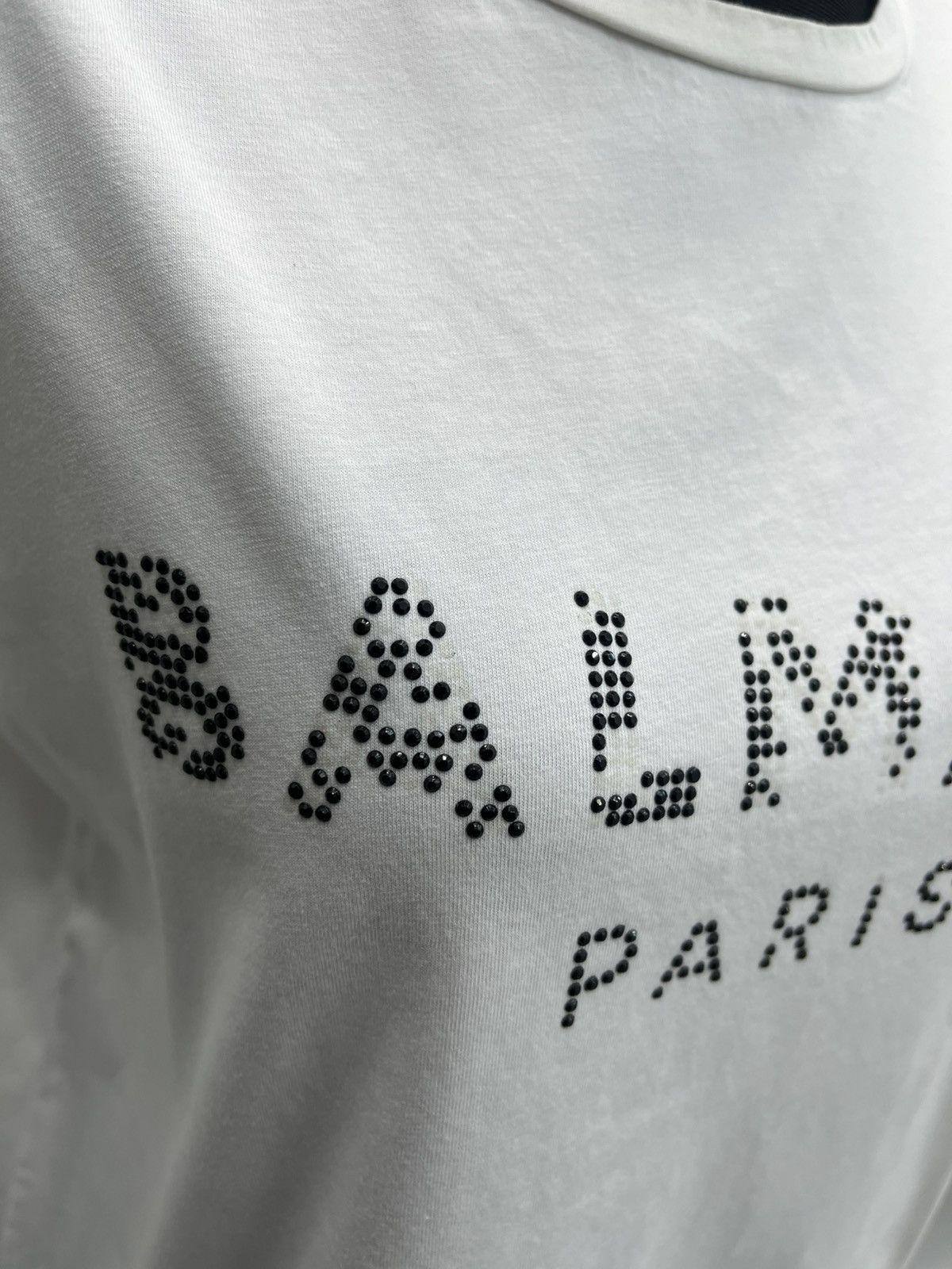 Balmain Balmain Crystals Logo Cotton Tee T-shirt Size XS / US 0-2 / IT 36-38 - 2 Thumbnail