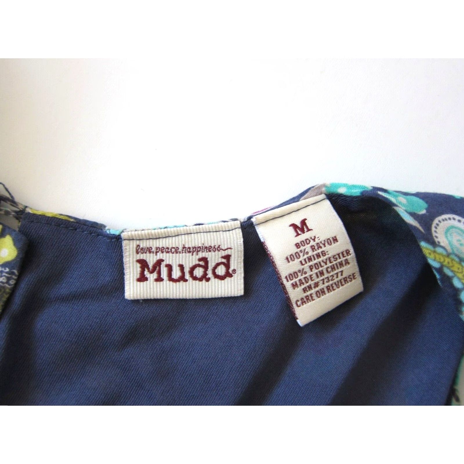 Vintage Mudd 100% Rayon Blue Grey Yellow Paisley Floral Jumper Tank High Low Dress M Size M / US 6-8 / IT 42-44 - 5 Thumbnail