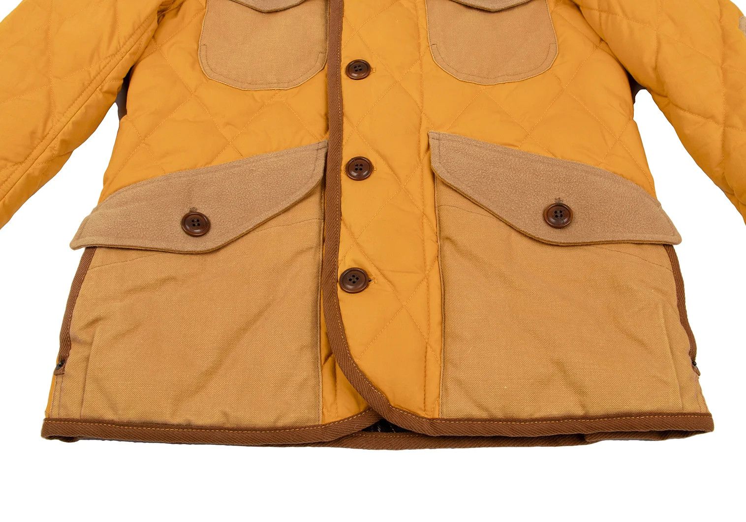 Junya Watanabe Quilted Down Hooded Jacket in Orange Brown XS Size US XS / EU 42 / 0 - 7 Thumbnail