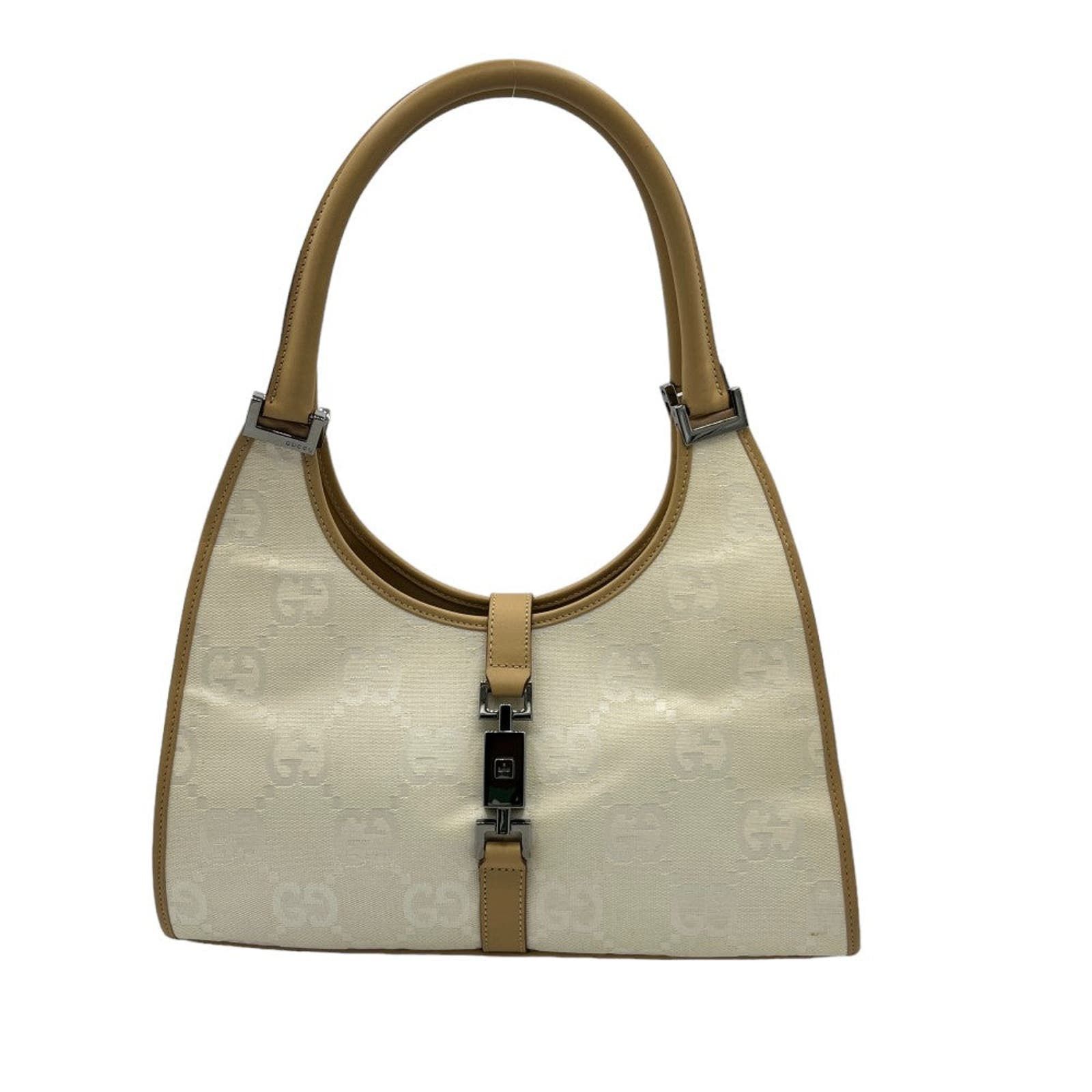 image of Gucci Handbag / Shoulder Jackie Monogram White Beige Leather, Women's
