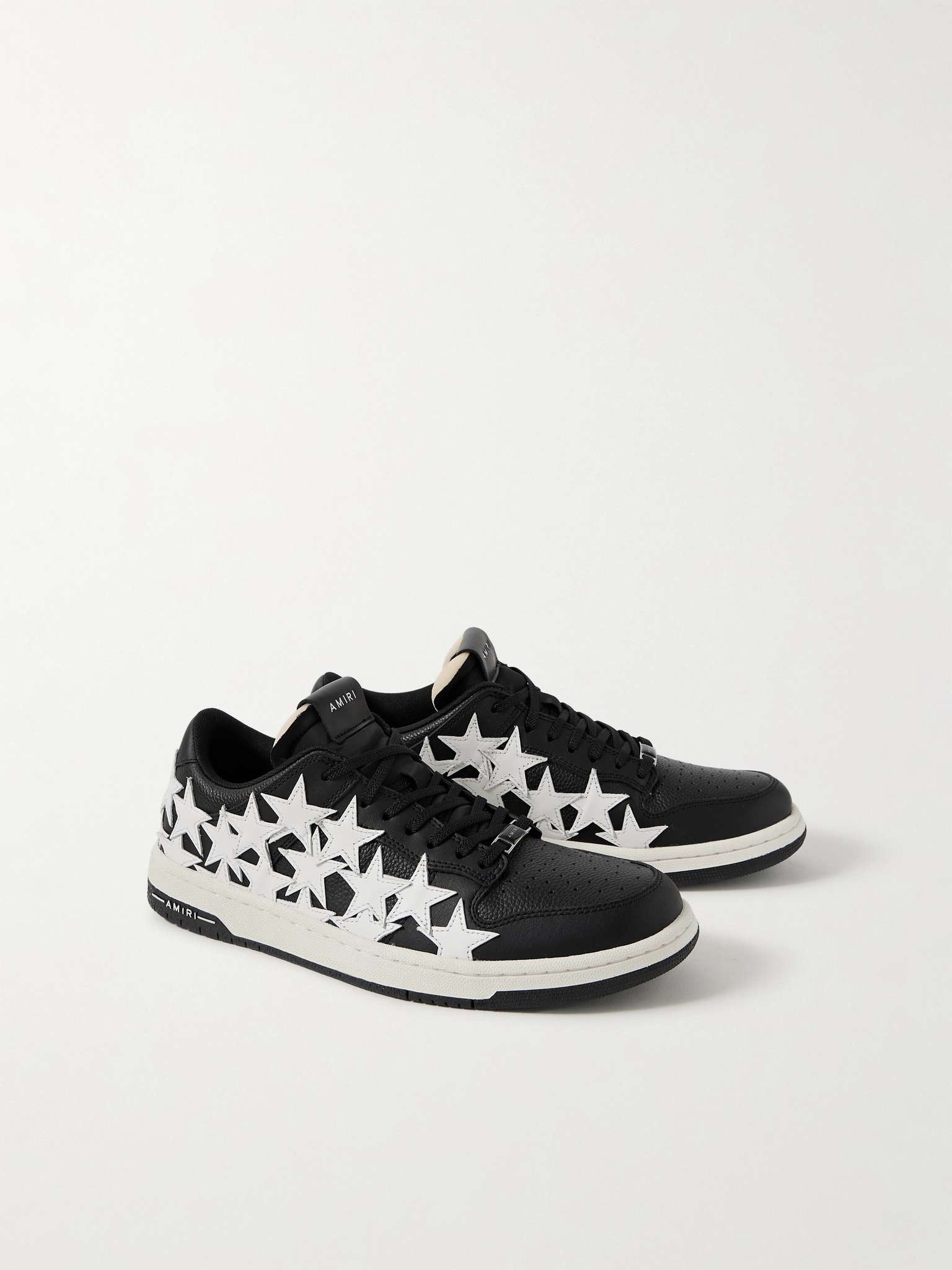 Amiri o1s1wg110325 Stars Low Appliquéd Sneakers in Black/White Size US 9 / EU 42 - 4 Thumbnail