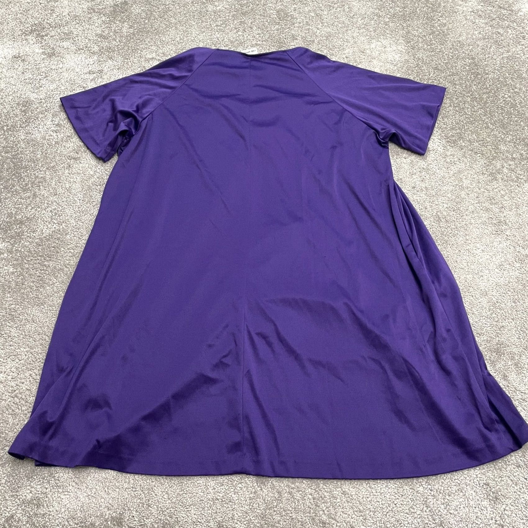 Vintage VINTAGE Lane Bryant Embroidered Midi Shift Dress Womens 24 Purple Pockets Size 4XL / US 24-26 - 2 Thumbnail