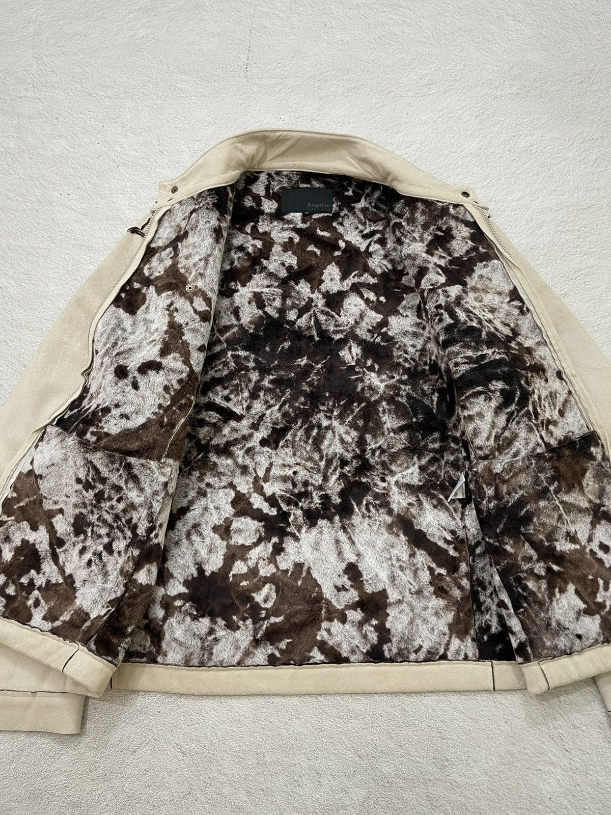 14th Addiction 2000s Esquire Cream Leather Moto Jacket Stand Collar Y2K Size US M / EU 48-50 / 2 - 6 Thumbnail