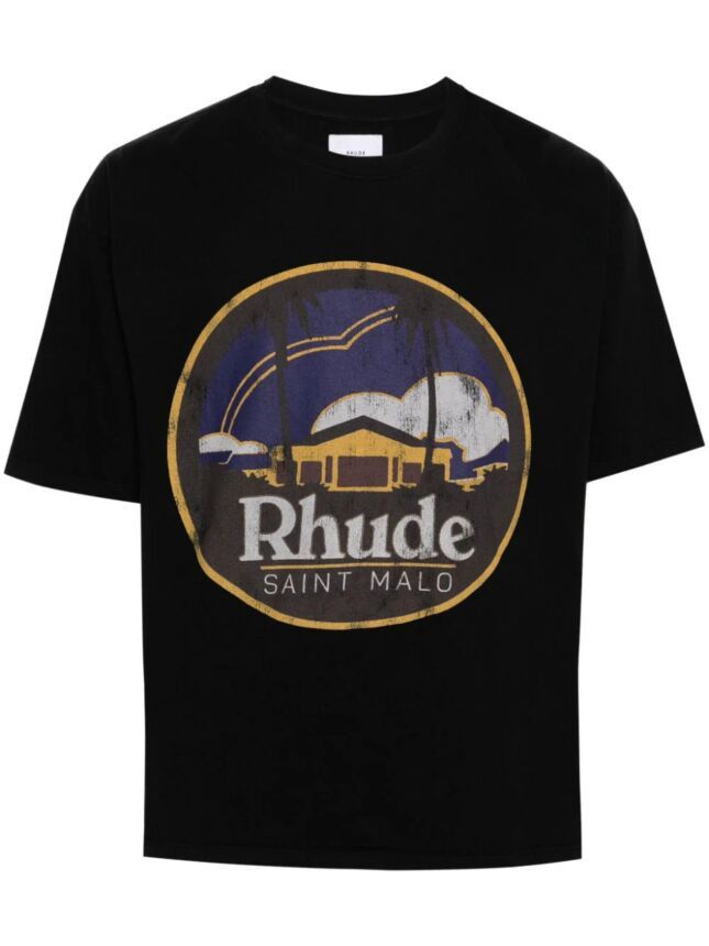 image of Rhude Saint Malo T-Shirt in Black, Men's (Size XL)