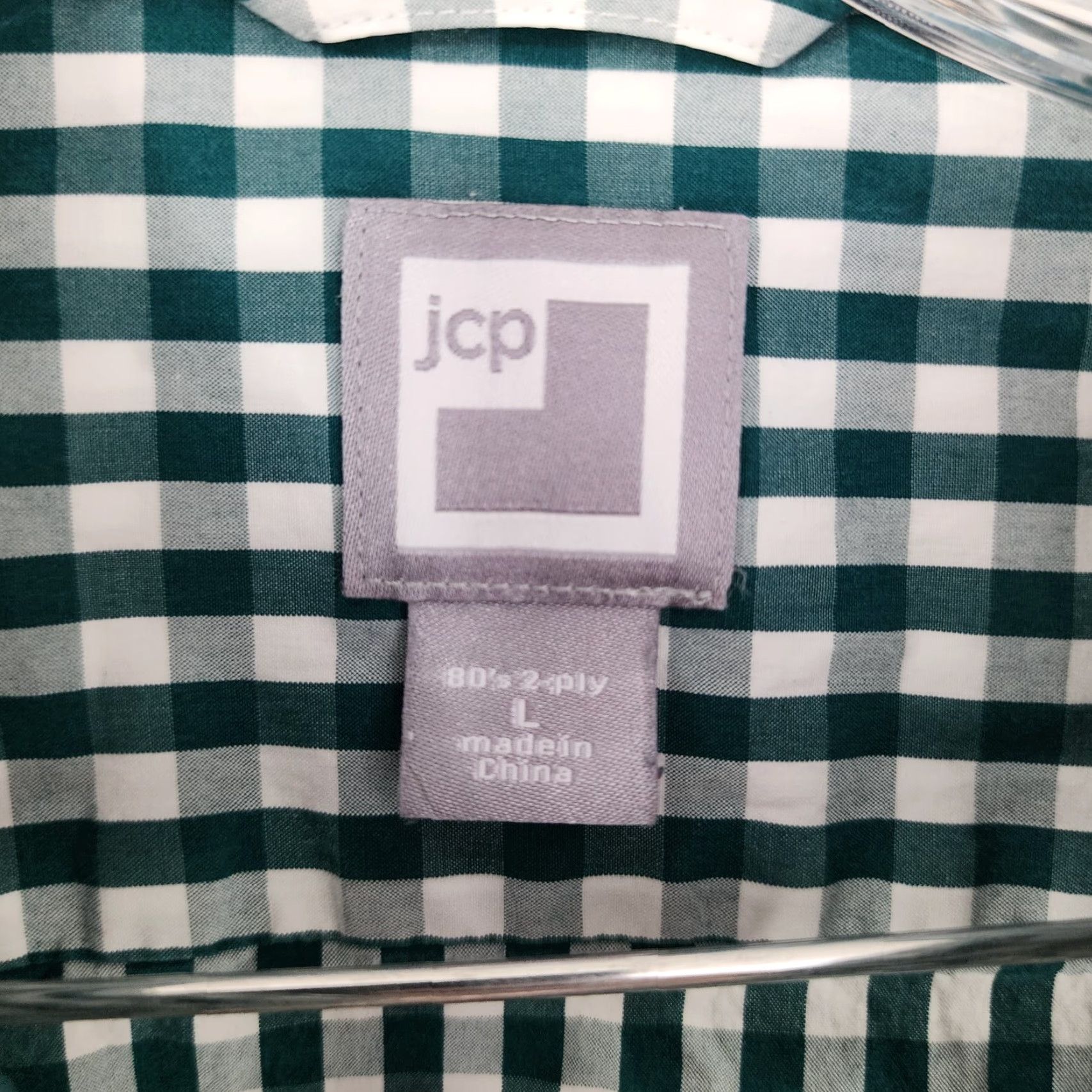 Penn J.C. Penney Green Plaid Long Sleeve Button Up Shirt Adult Large Mens Size US L / EU 52-54 / 3 - 4 Thumbnail