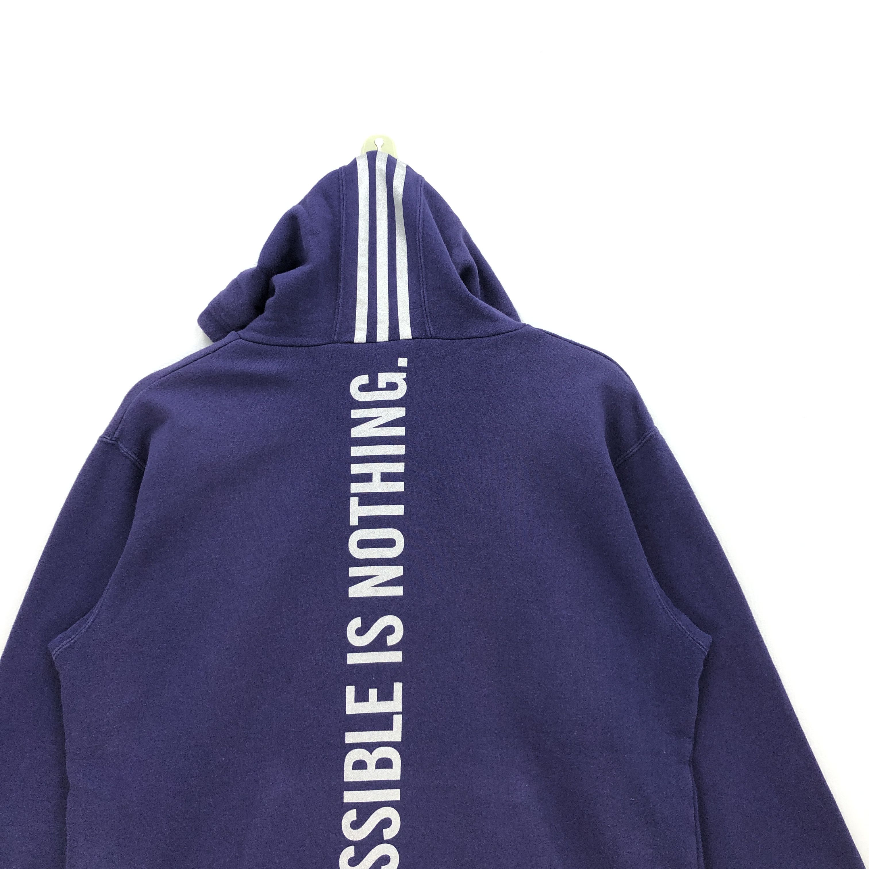 Adidas × Vintage Adidas Sweater Hoodie Impossible Nothing Hooded Sweatshirt Size S / US 4 / IT 40 - 5 Thumbnail