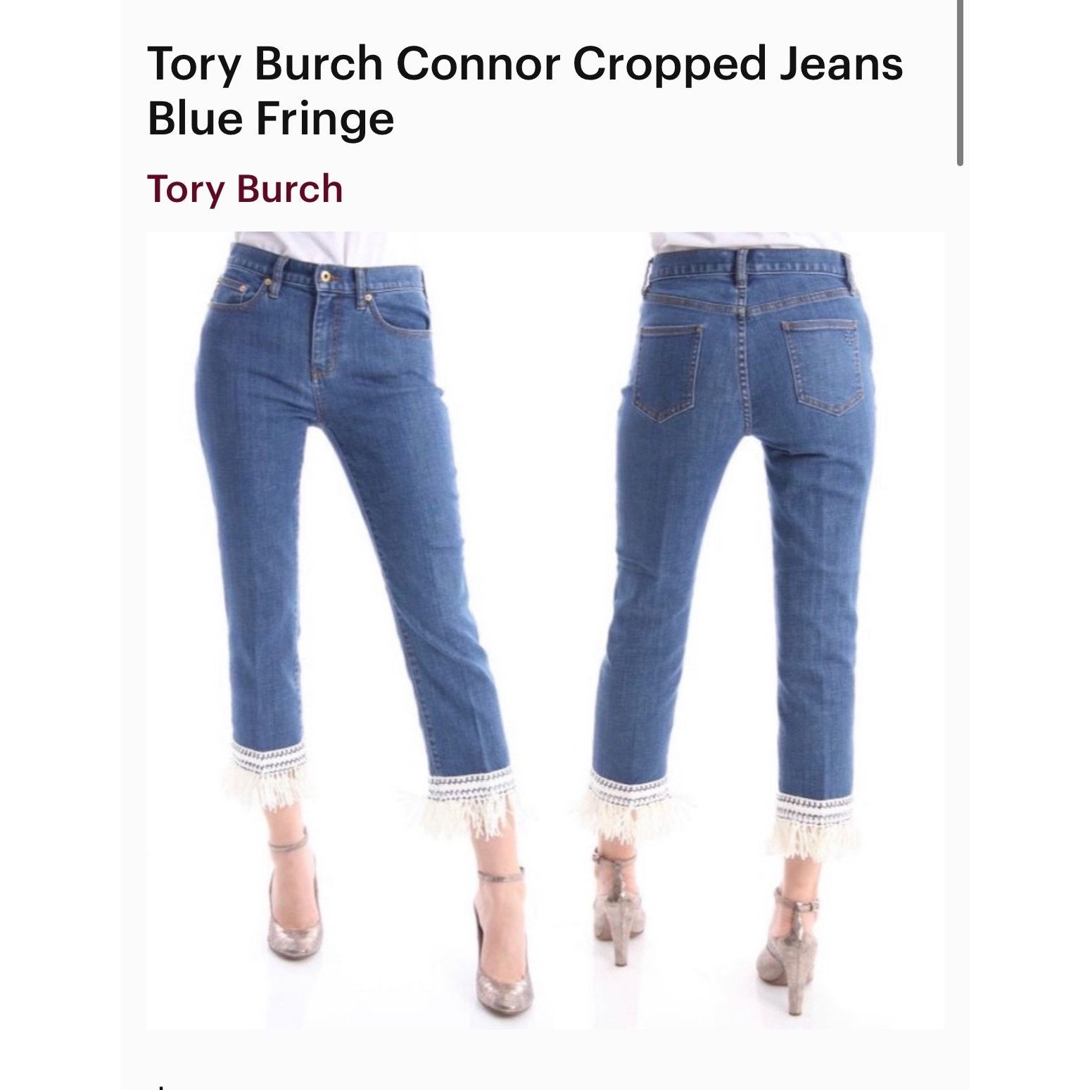 Tory Burch Tory Burch Connor jeans Fringe Hem Cropped Jeans Size 28 Size 28" / US 6 / IT 42 - 15 Thumbnail